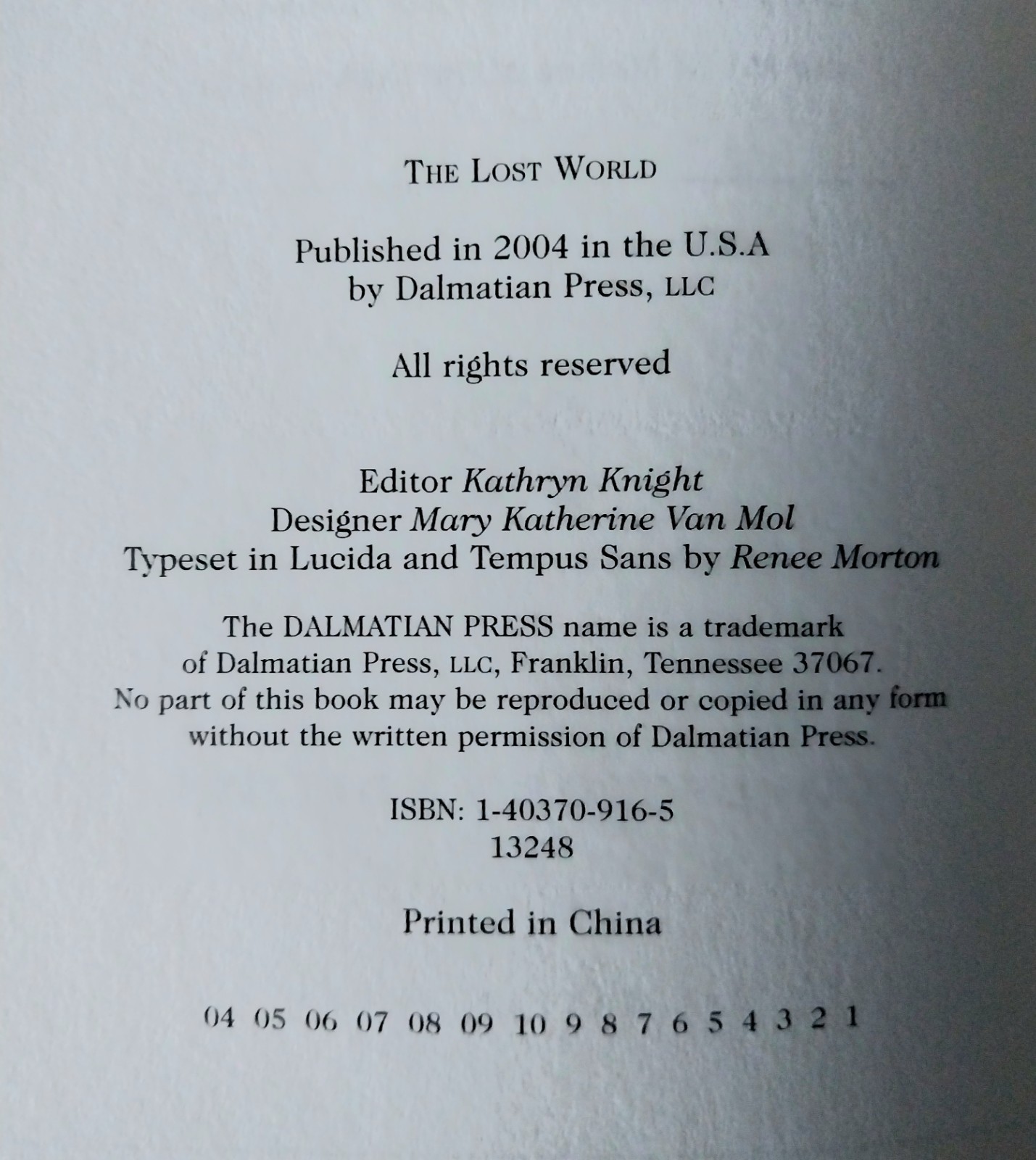 Arthur Conan Doyle – The Lost World – Dalmatian Press Collector&rsquo;s Edition 2004