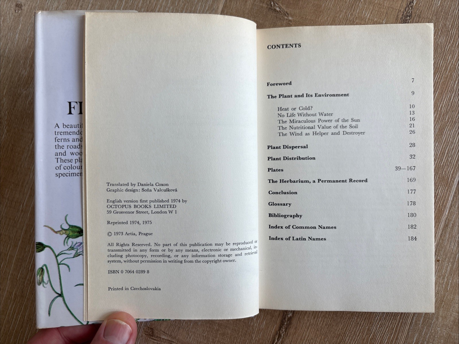 WILD FLOWERS FERNS AND GRASSES Bohumil Slavik 1975 HCDJ Octopus Czech Guide Vtg