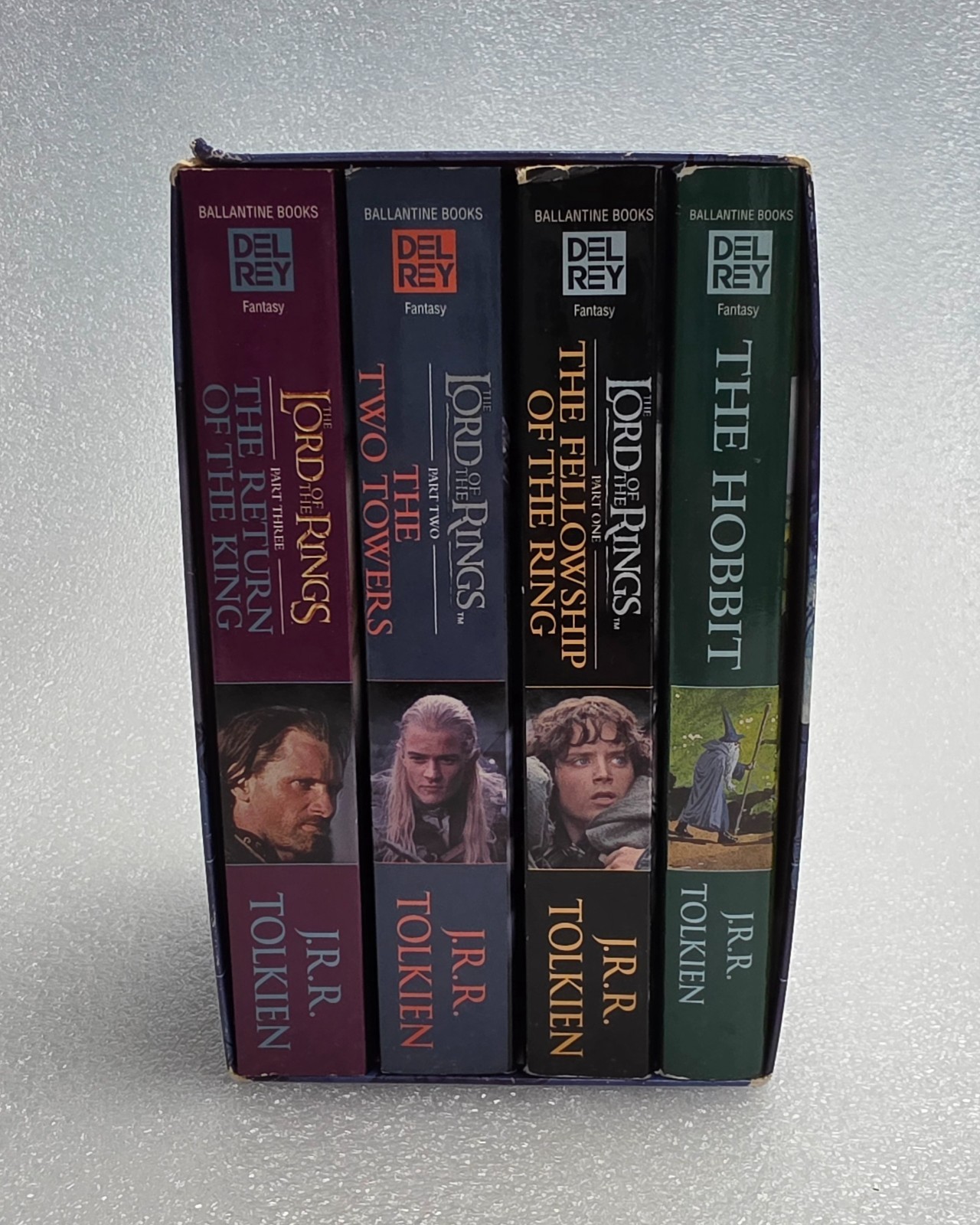 J.R.R. Tolkien Hobbit & Lord of the Rings 4 Book Box Set Del Rey Paperback LOTR