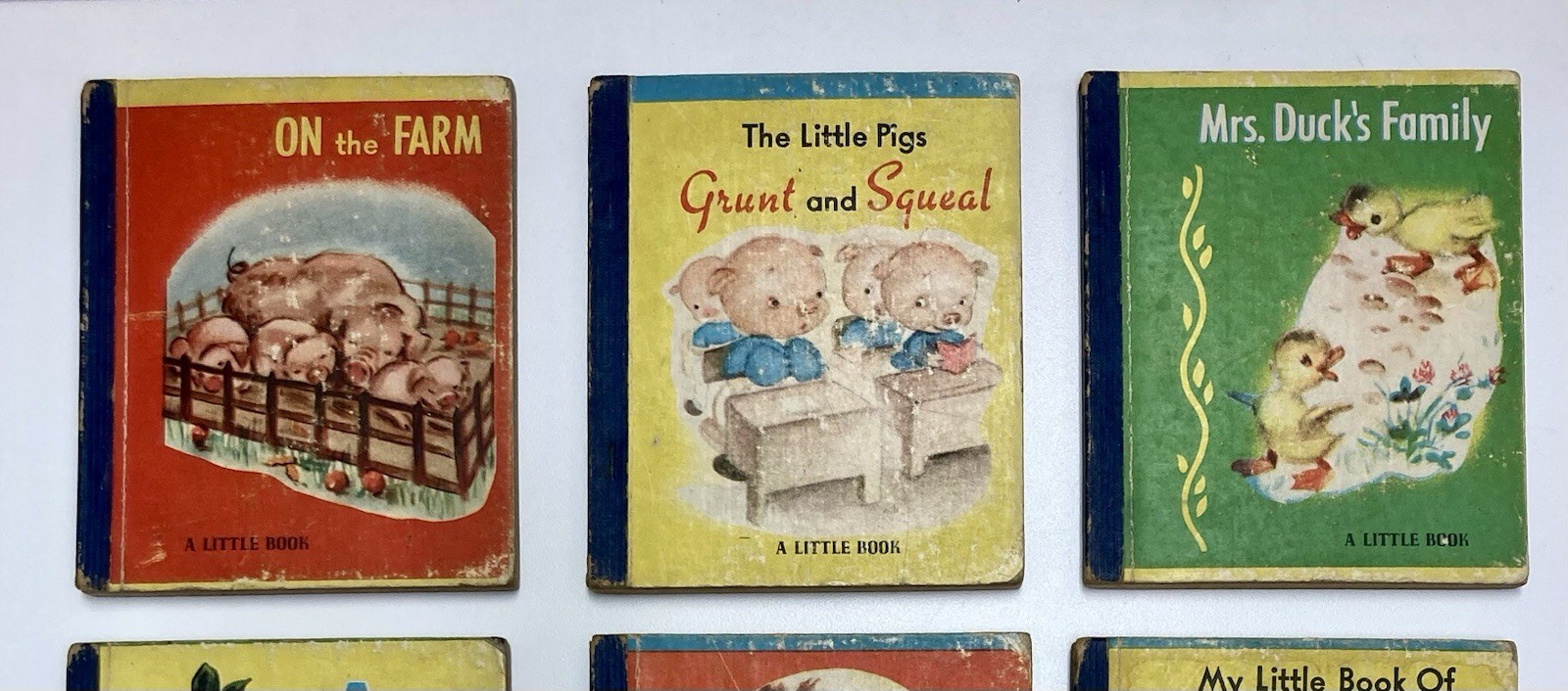 Vintage 1940s Miniature 4&Prime; Children&rsquo;s Book Lot A Little Book & Lollipop Book (8)