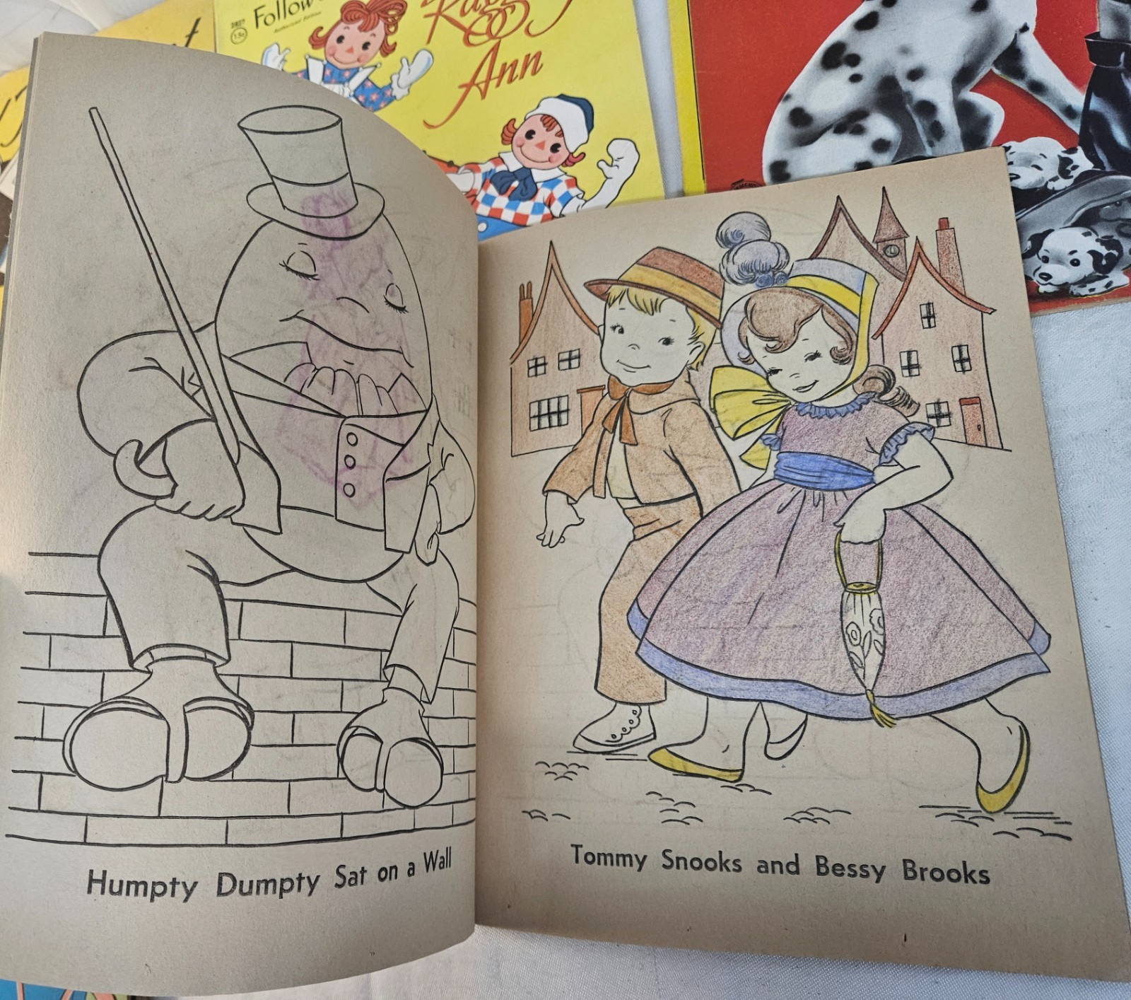 Lot of 10 Vintage USED Children&rsquo;s Coloring Books 1950&rsquo;s-60s Era in Nice Shape