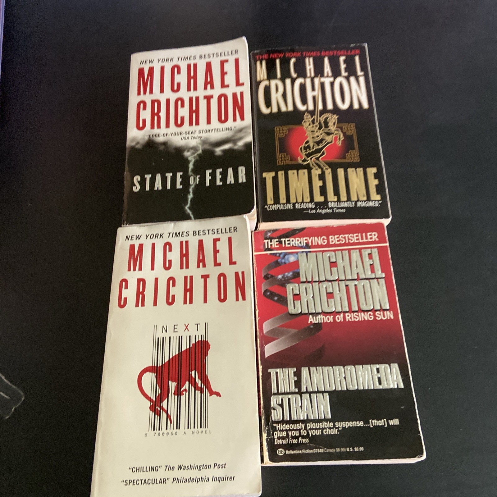 MIchael Crichton Fiction Lot Of 8 Paperbacks Good – Good + Condition