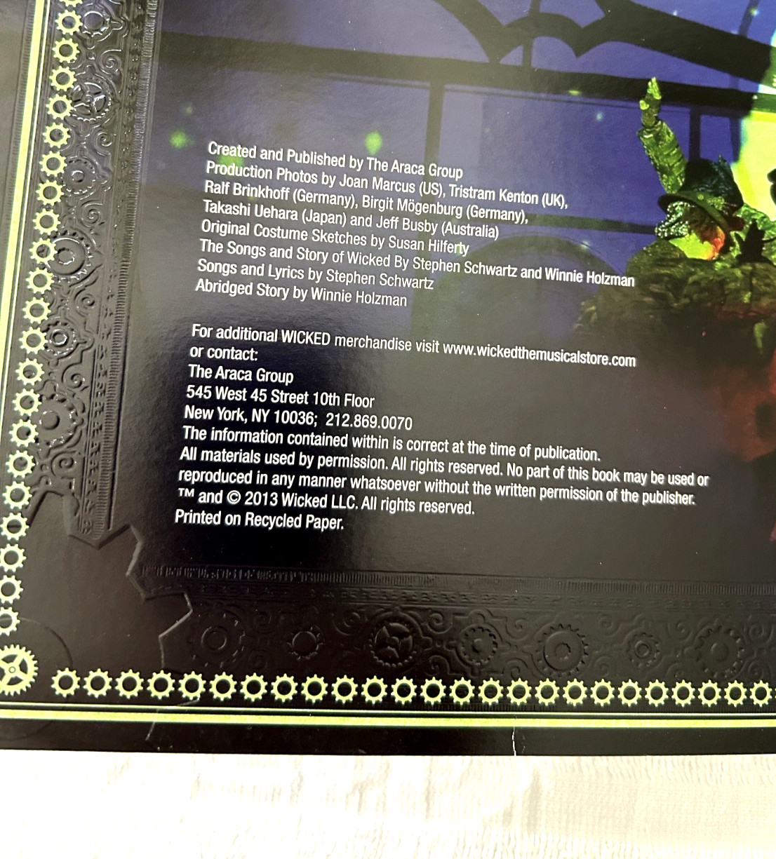pb 9&Prime; X 13&Prime; WICKED Untold Story the Witches of Oz Araca Group