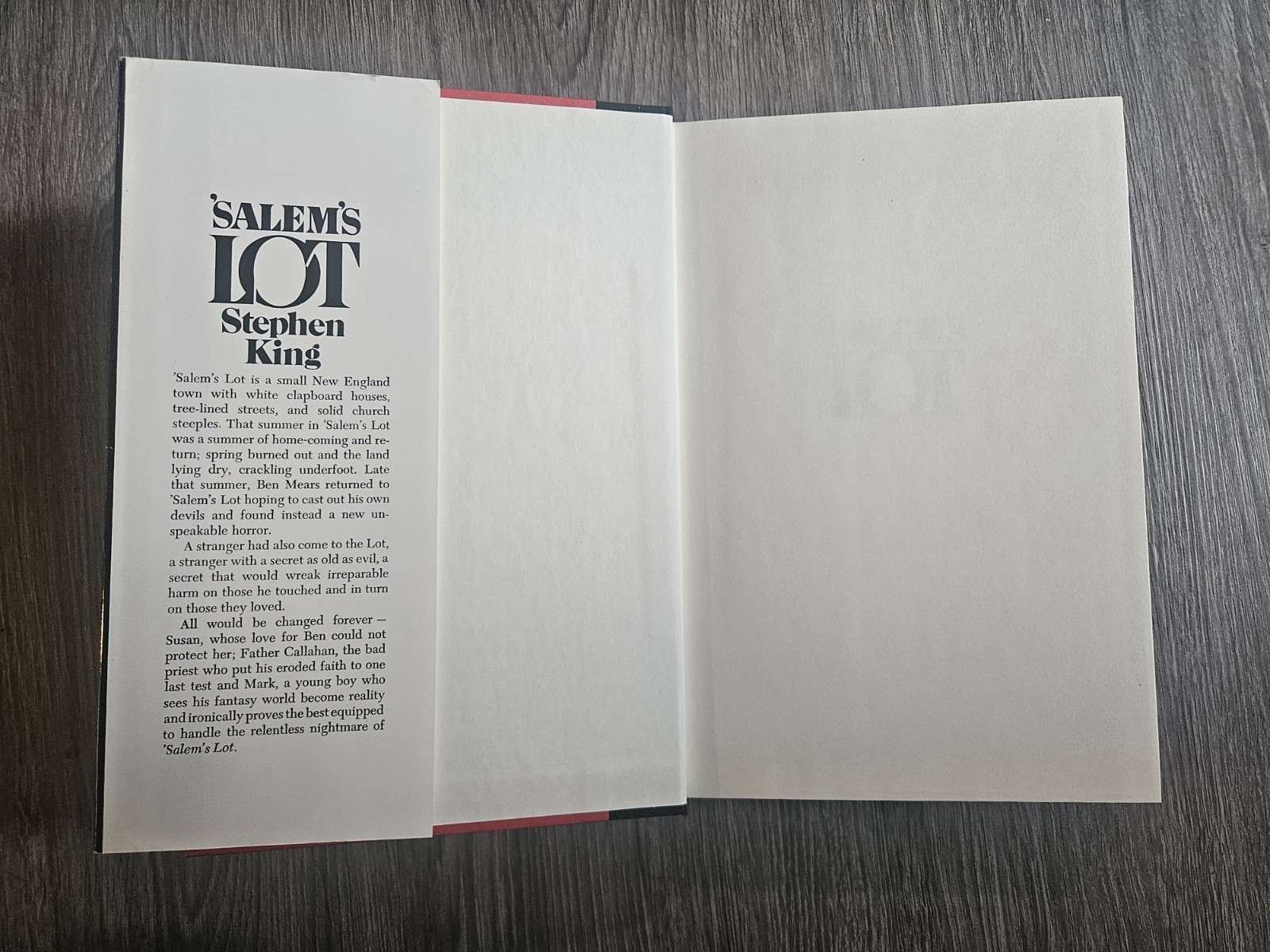 Stephen King Salem&rsquo;s Lot 1975 Hardcover Doubleday Dust Jacket
