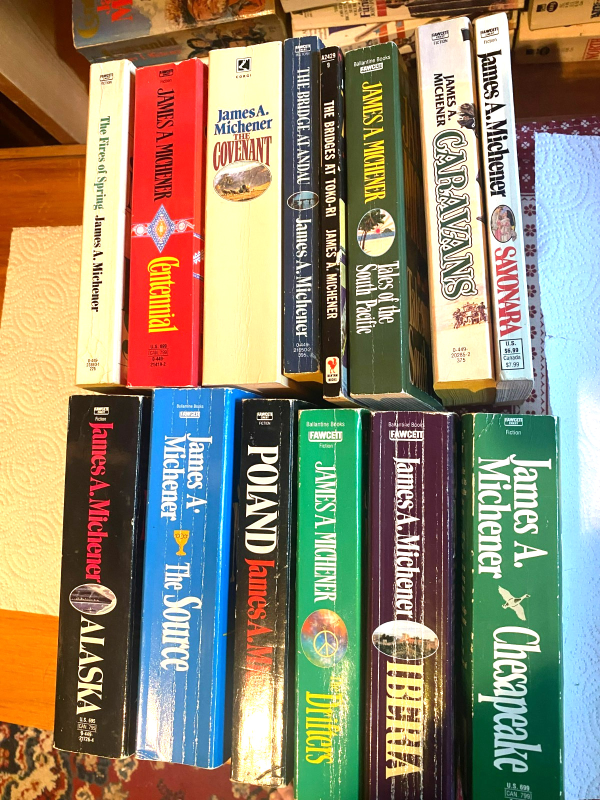 Lot of 15 James A. Michener Novels Paperback Books Hawaii, Space, Poland, Alaska