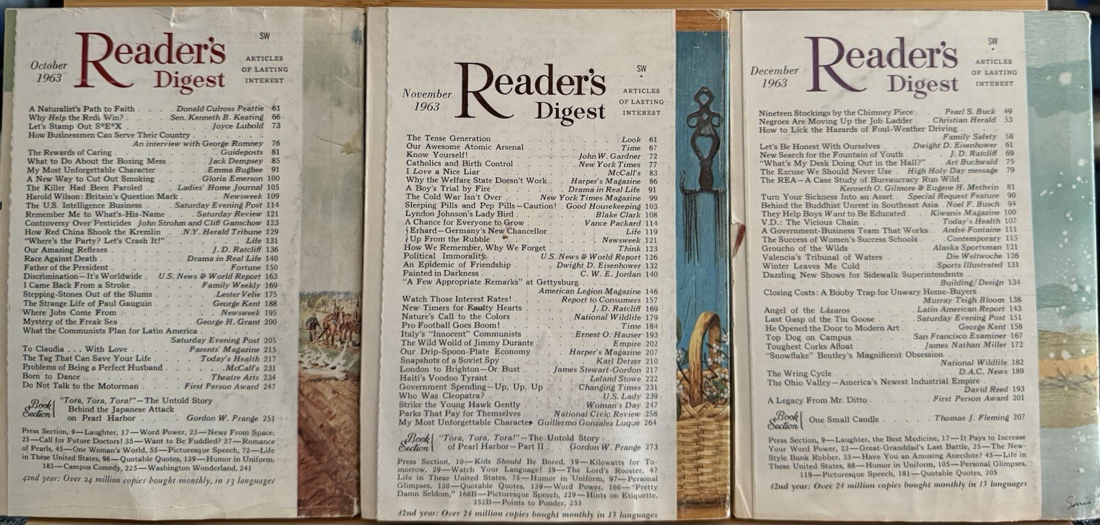 1963 Oct. Nov. Dec. (3) Vintage Classics READER&rsquo;S DIGEST MAGAZINE History Retro