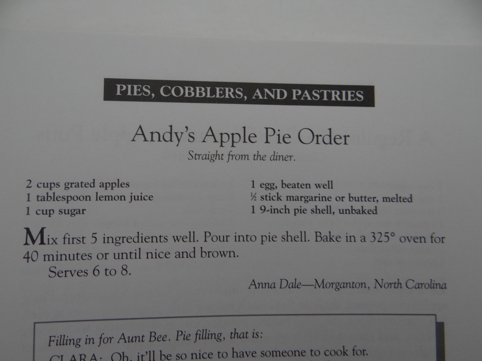 Aunt Bee&rsquo;s Delightful Desserts Cookbook Spiral Bound Ken Beck Jim Clark Mayberry