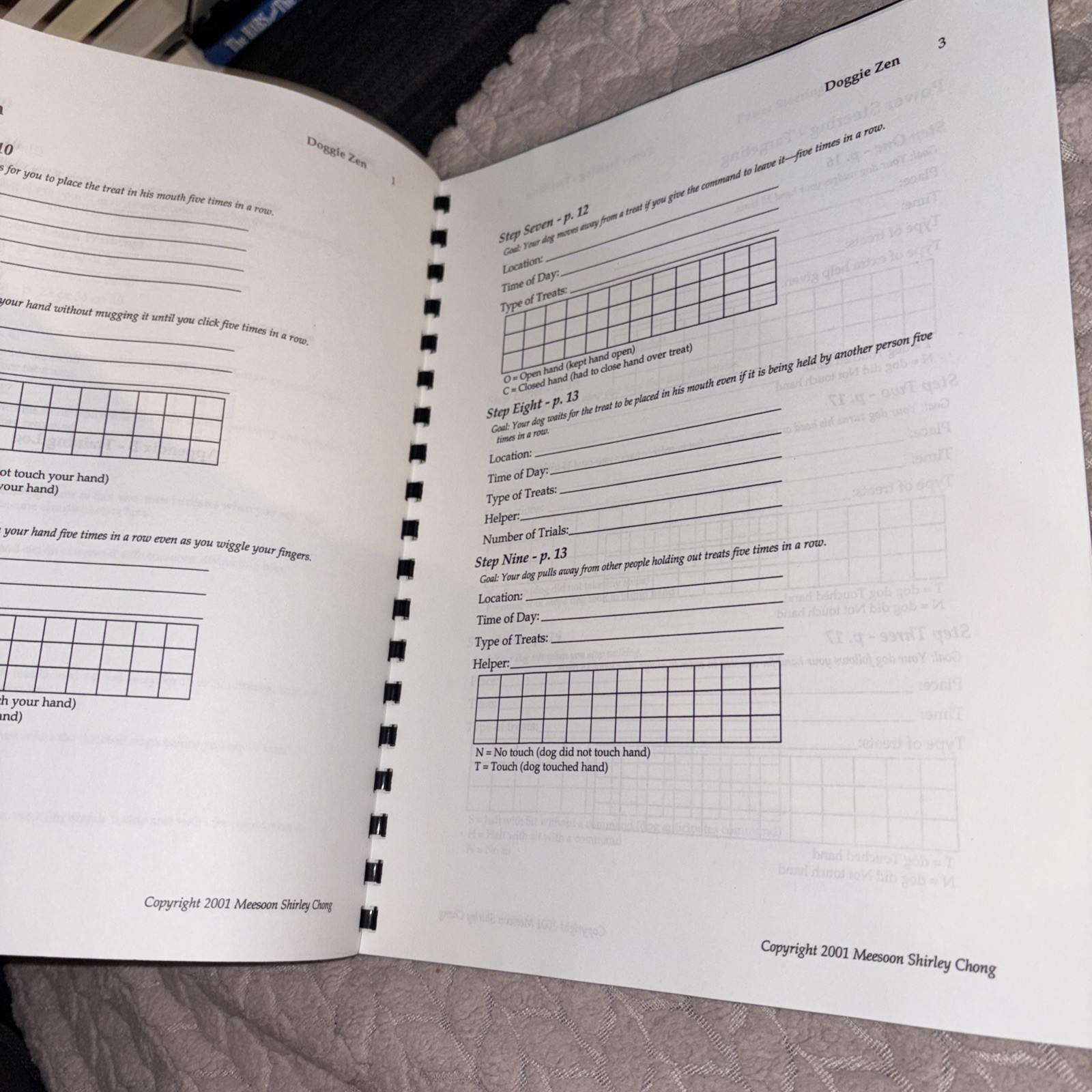 Dog Training Schedule & Log For A Clicker Cookbook Manners – M Shirley Chong
