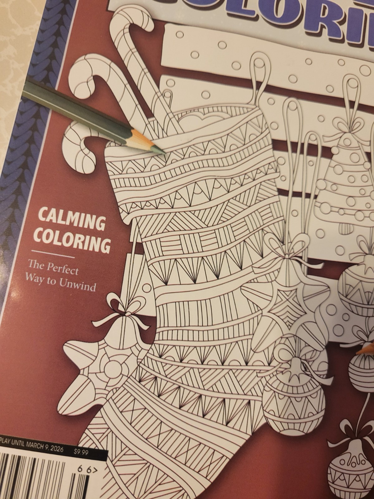Take-A-Break WINTER COLORING by Puzzle Harmony-144 Festive Designs Calming Color