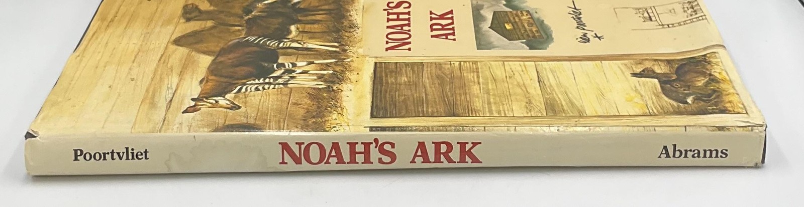 Vintage Noah&rsquo;s Ark Rien Poortvliet HC Beige Illustrated 1986 Abrams Netherlands