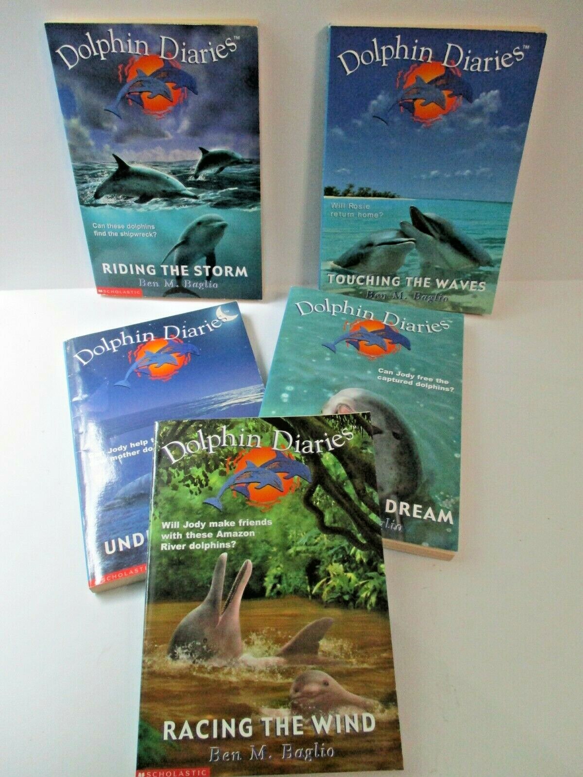 LOT of 6 ~ DOLPHIN DIARIES ~ CHILDREN Chapter BOOKS ~ BEN BAGLIO ~ FREE SHIP