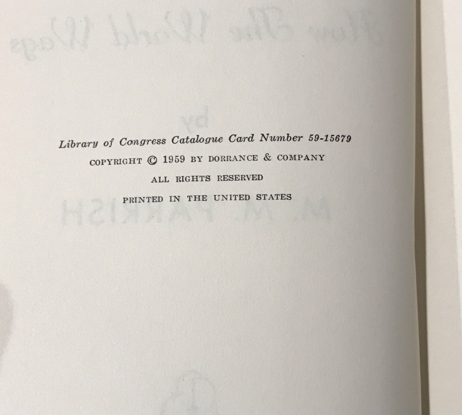 SIGNED How the World Wags by M. M. Parrish 1959 Hardcover Dust Jacket VERSE RARE