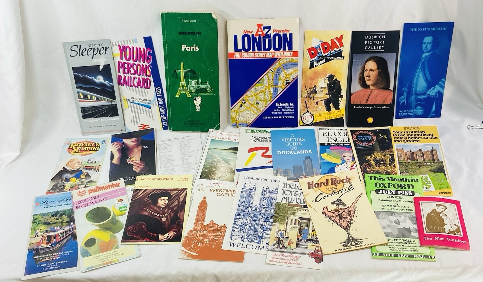 Large Lot Of 90+ Vintage Europe Brochures Maps Guides Newspaper Etc from 1988