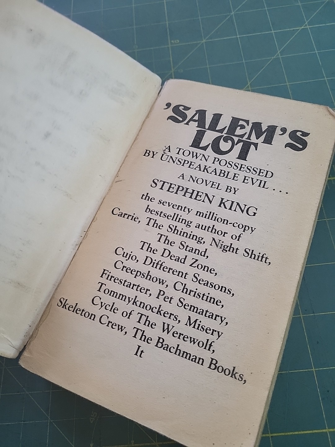 Stephen King &lsquo;SALEM&rsquo;S LOT – Signet Paperback – 1976 Horror Vintage Vampires