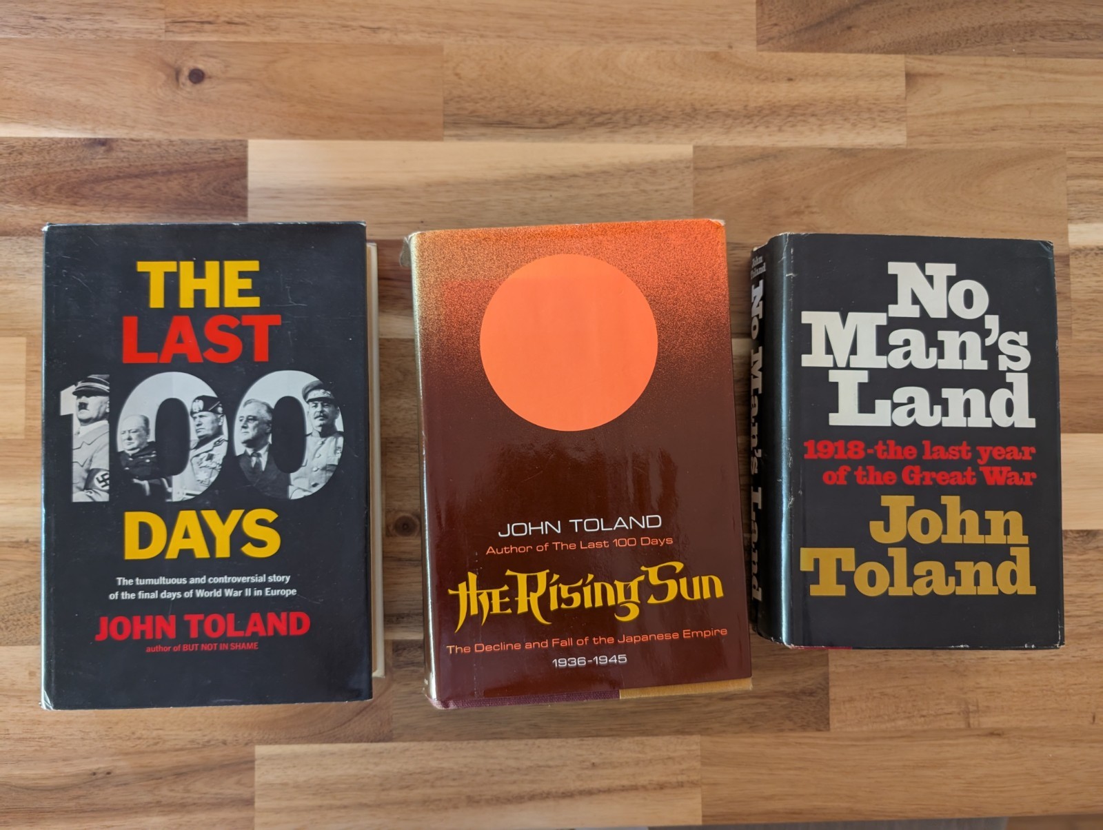 Lot of 3 John Toland Book: The Last 100 Days & The Rising Sun & No Man&rsquo;s Land