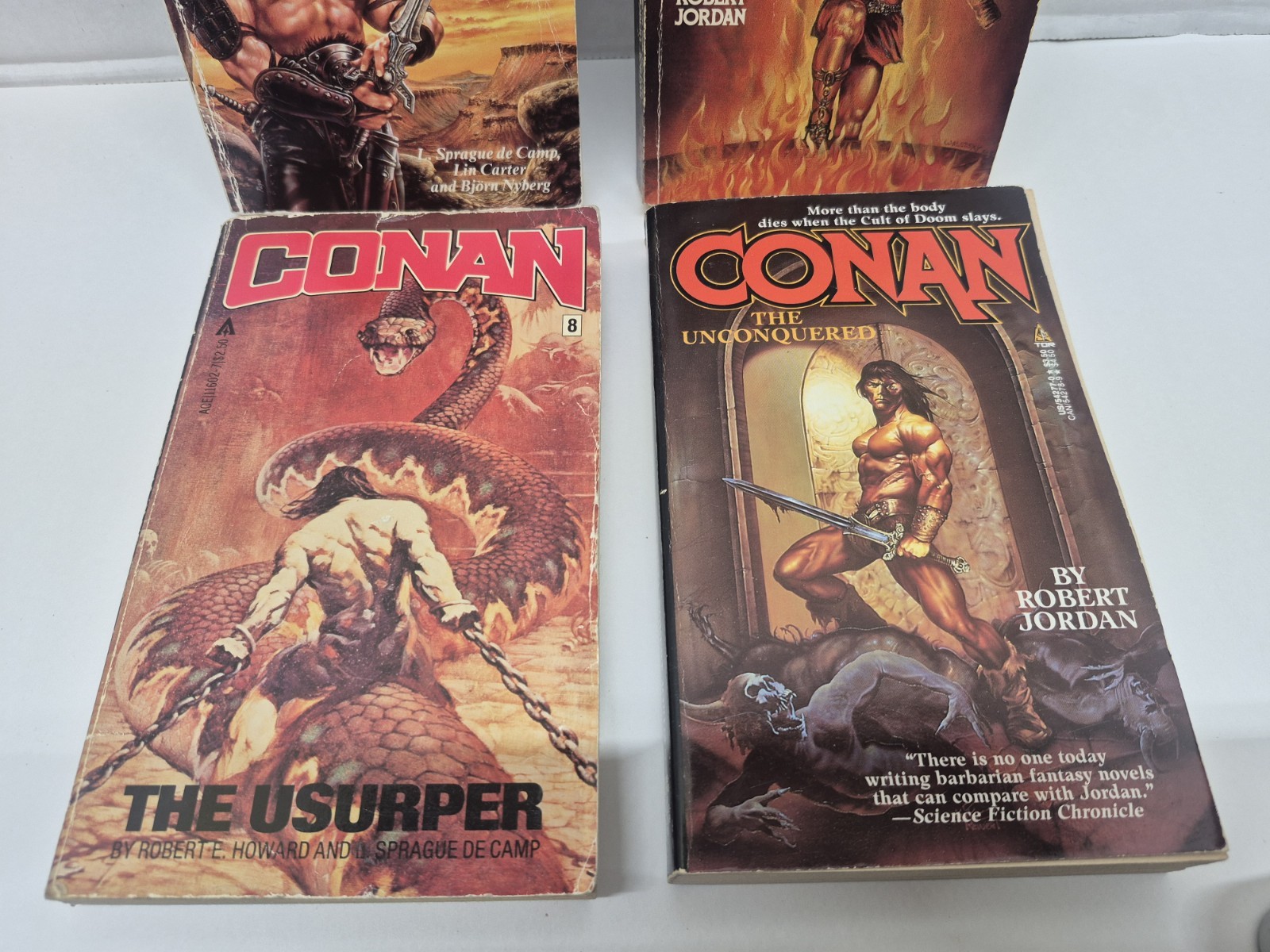 Vintage Conan the Barbarian Paperback Book Lot 4 Novels Swordsman Usurper READ