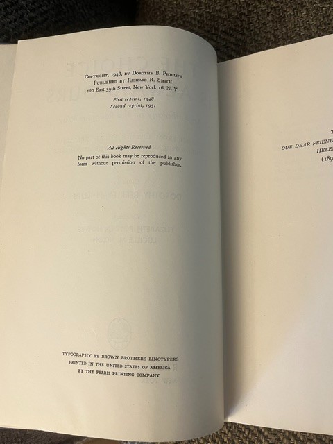 The Choice Is Always Ours: Anthology – Dorothy Berkley Phillips (1951) hardcover