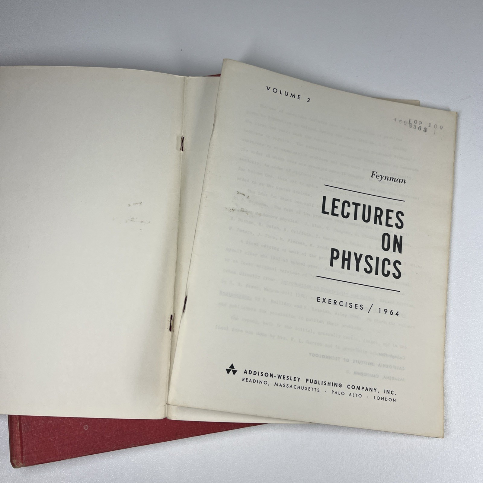 Feynman Lectures on Physics Vol III Quantum Mechanics PLUS Vol 2 Exercises 1960s