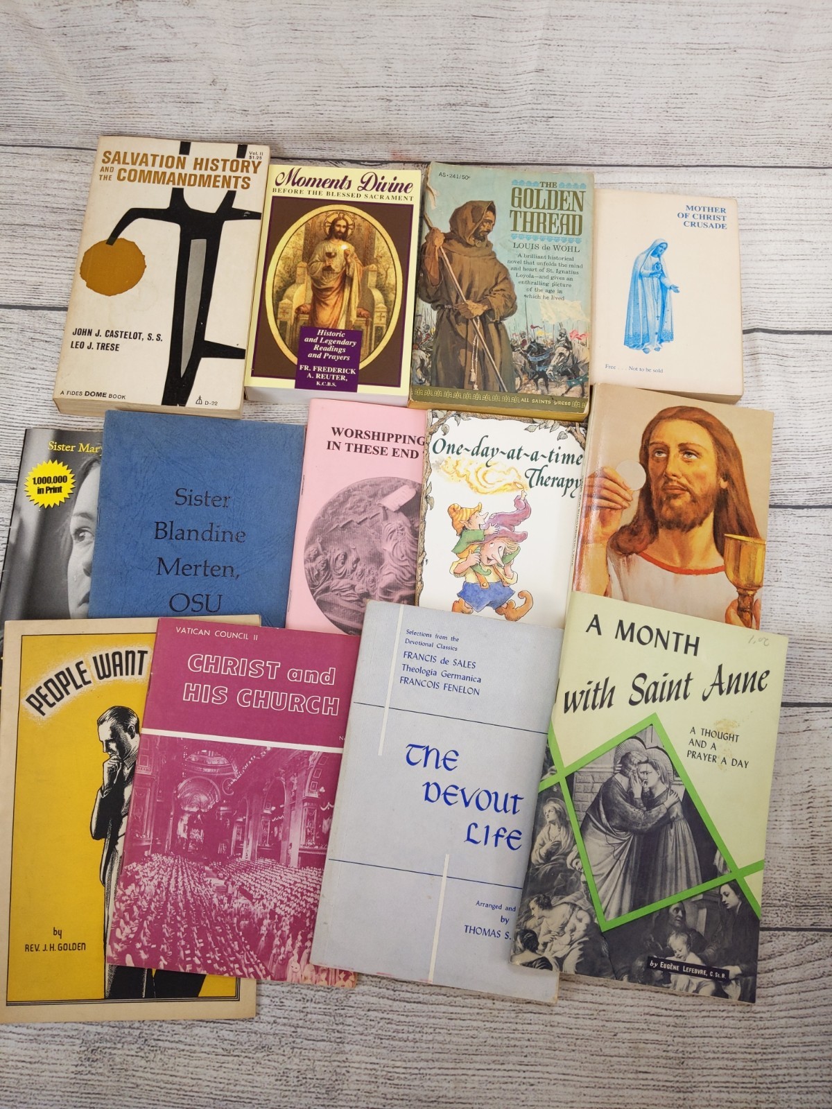 Vintage Lot of 60+ Catholic Religious Ephemera Books Pamphlets Literature Prayer