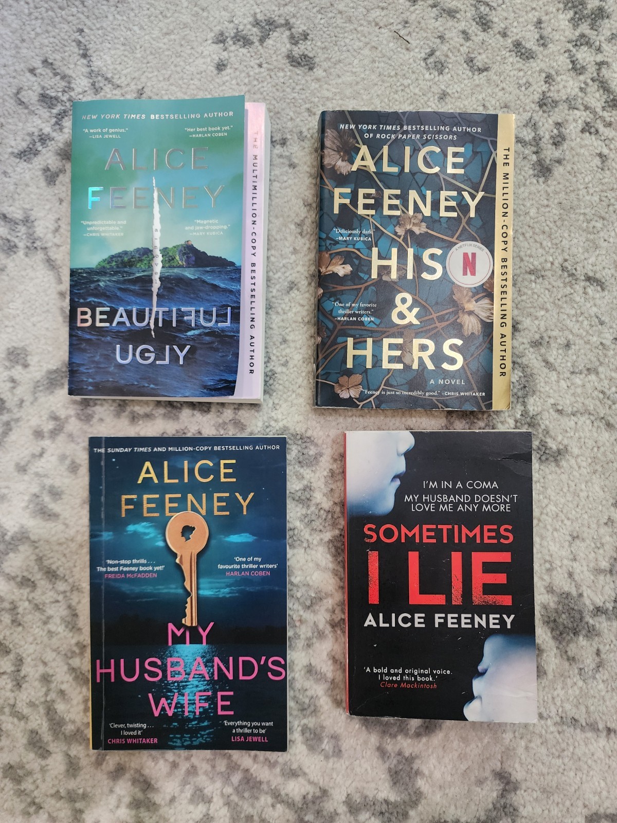 Lot Of 4 ALICE FEENEY Beautiful Ugly My Husband&rsquo;s Wife Sometimes I Lie His&hers