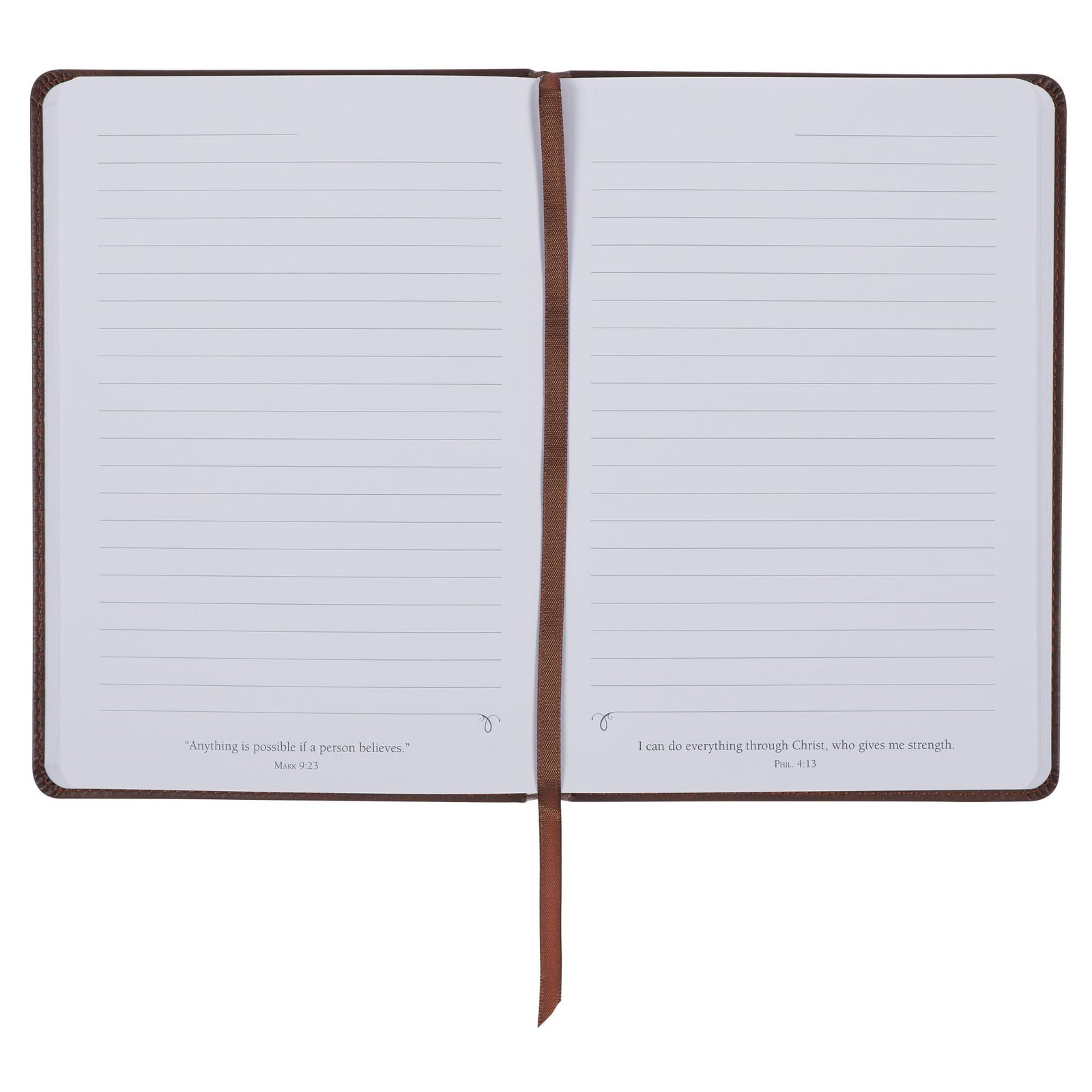 Christian Art Gifts Brown Vegan Leather Journal, Inspirational Men’s