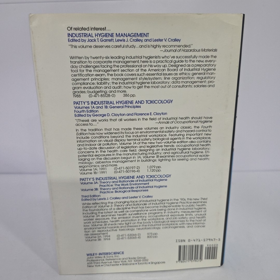 Patty&rsquo;s Industrial Hygiene and Toxicology Vol II, Part D by Patty, F. A.