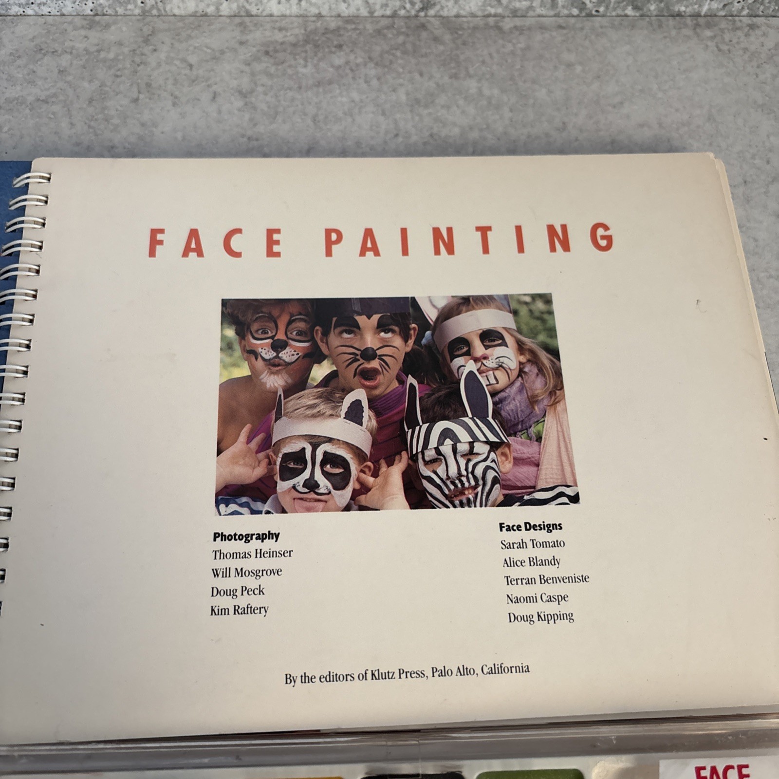 Vintage 1990 Face Painting kids craft book spiral found Klutz Editors