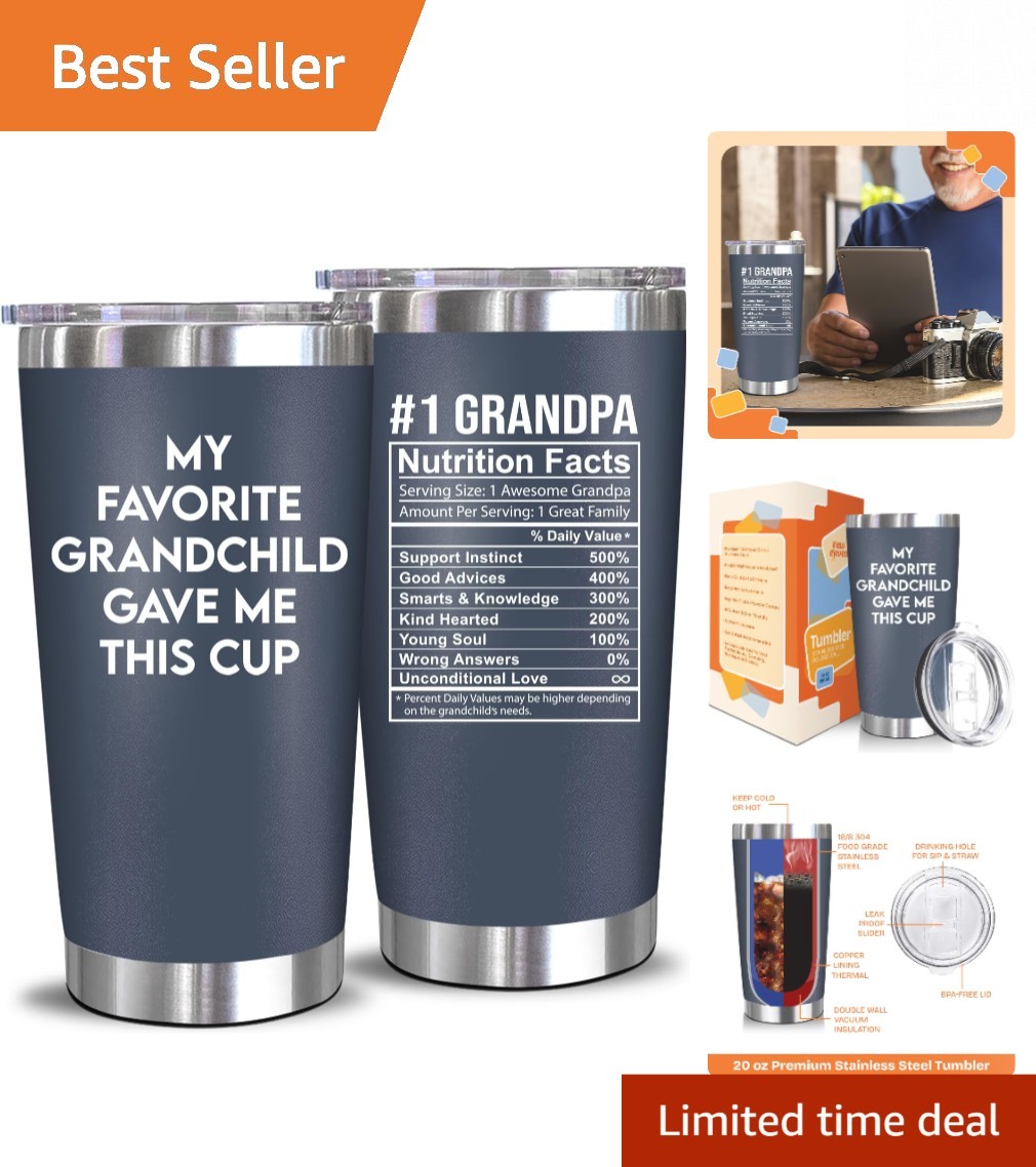 20 Oz BPA-Free Steel Tumbler – Perfect Gift for Grandfather&rsquo;s Birthday & More