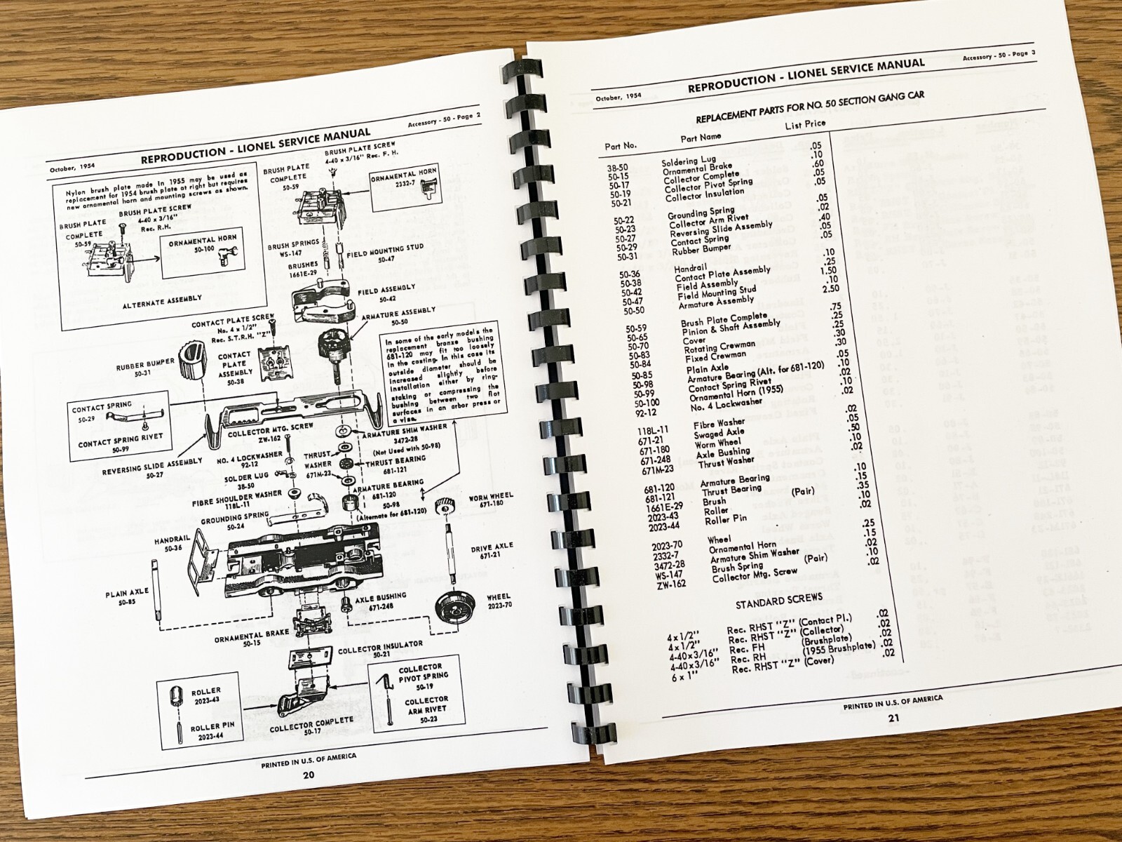 Lionel – Reproduction Factory Service Manuals Bundle of All Four Manuals