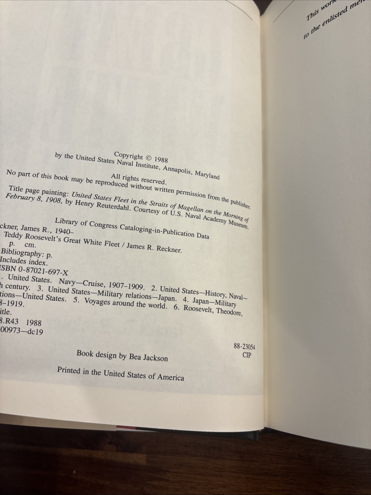 Teddy Roosevelt&rsquo;s Great White Fleet – hardcover Reckner, James R.