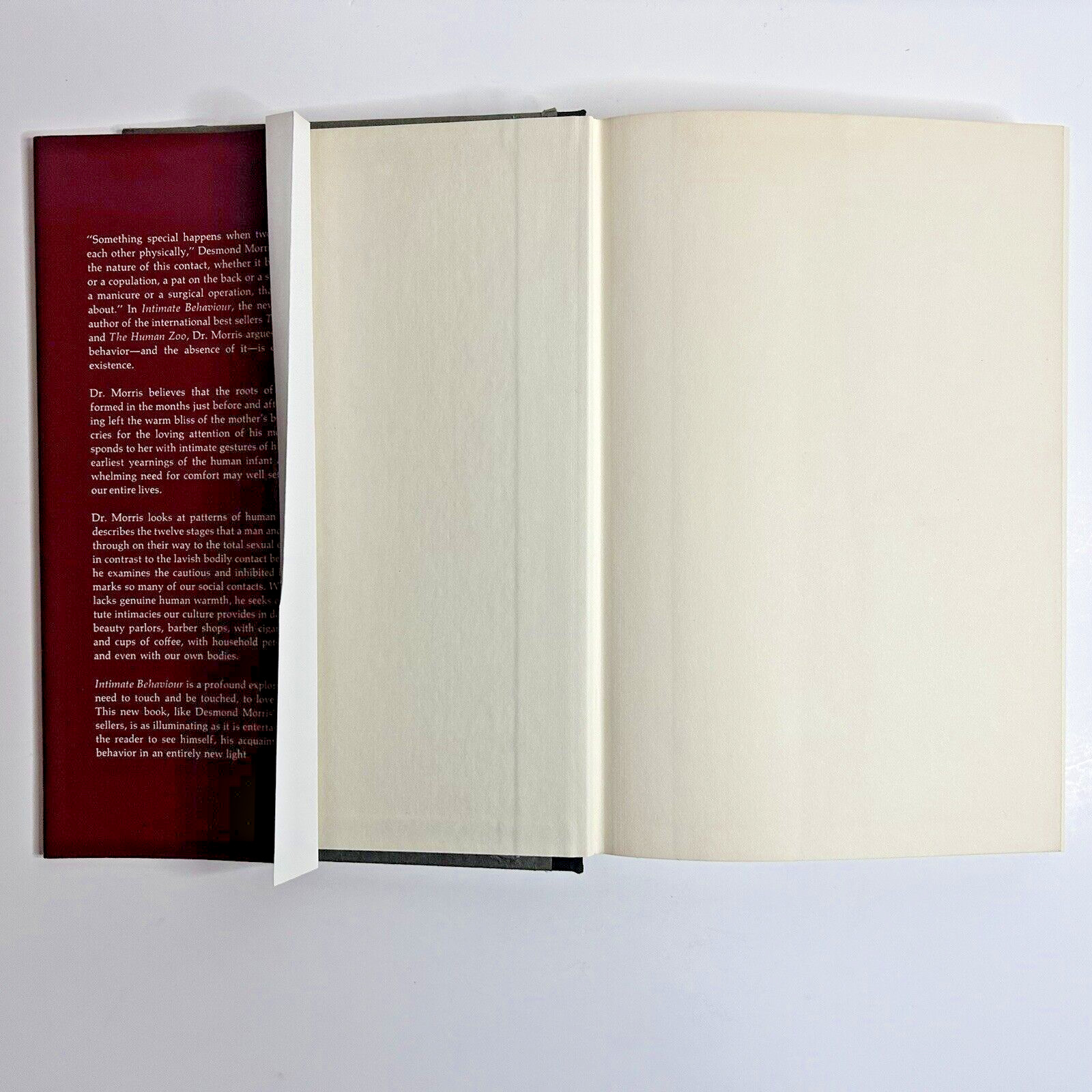 Intimate Behaviour by Desmond Morris 1971 1st Edition Hardcover VERY GOOD