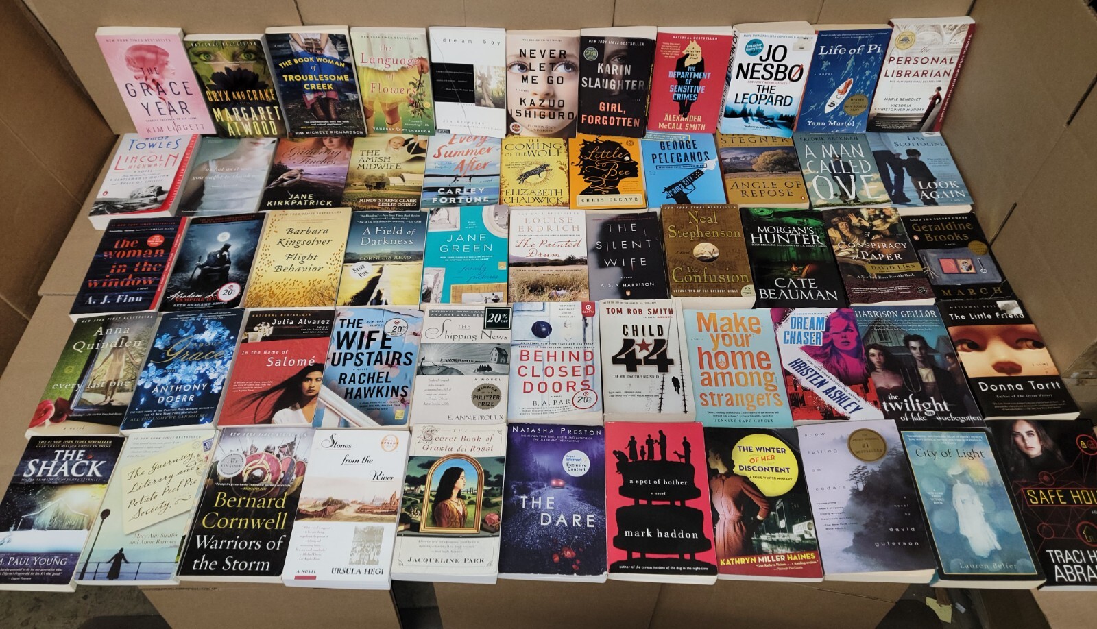 Lot of 20 Large Trade Literature Fiction Paperback BestSeller UNSORTED Mix Books