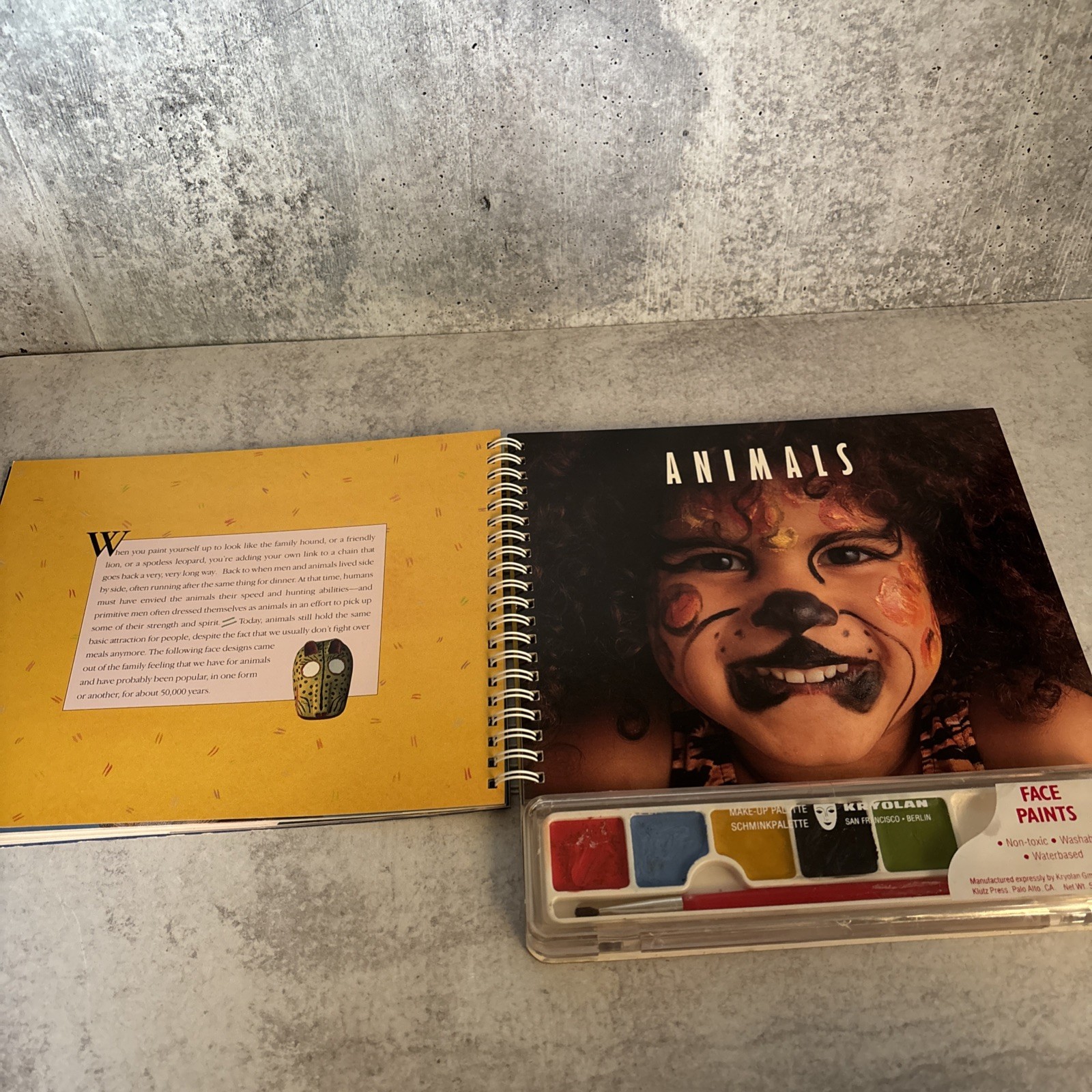 Vintage 1990 Face Painting kids craft book spiral found Klutz Editors