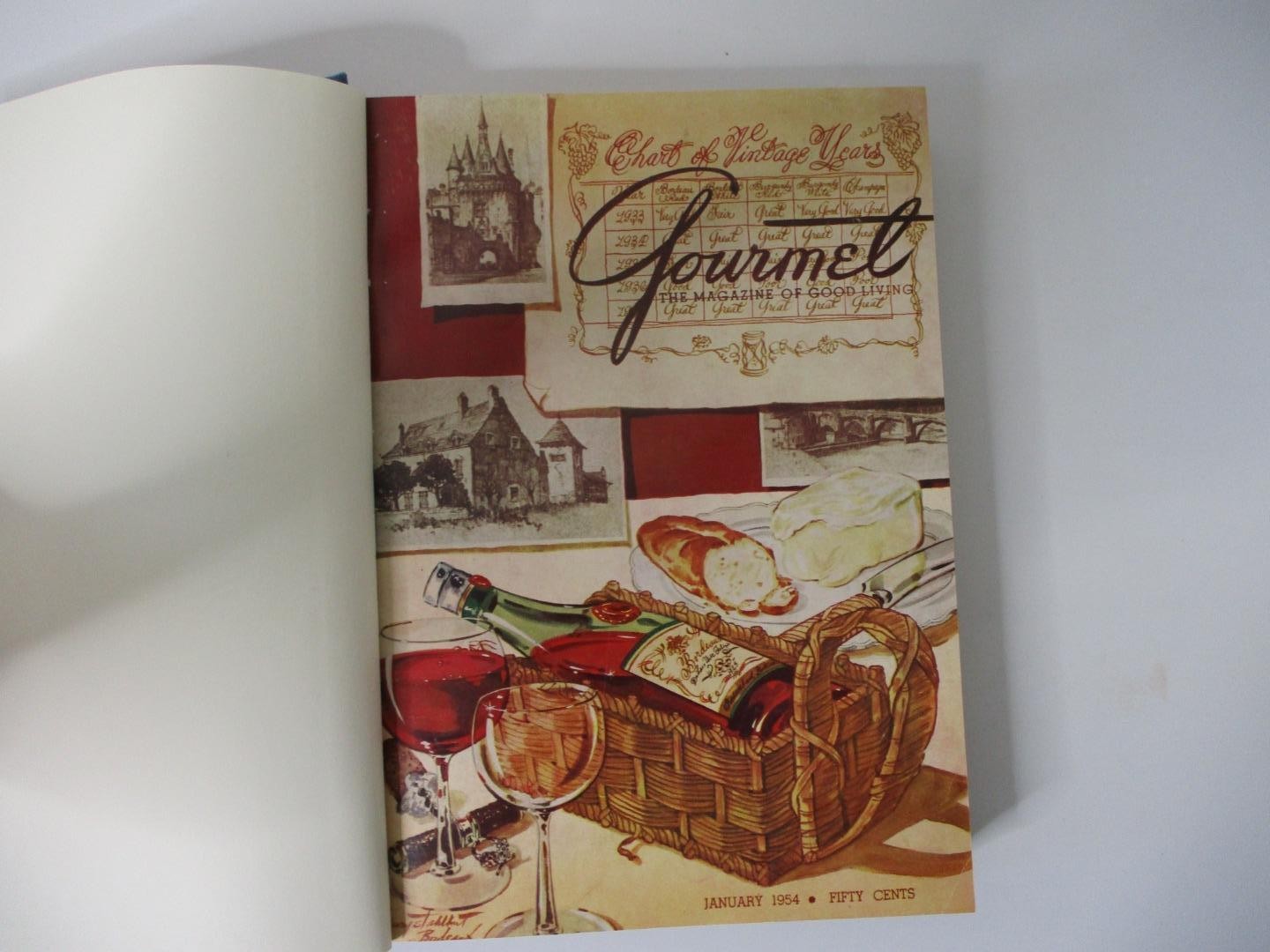 GOURMET, The Magazine of Good Living; Vol. 14 – 1954 – 12 Issues in a Hardcover