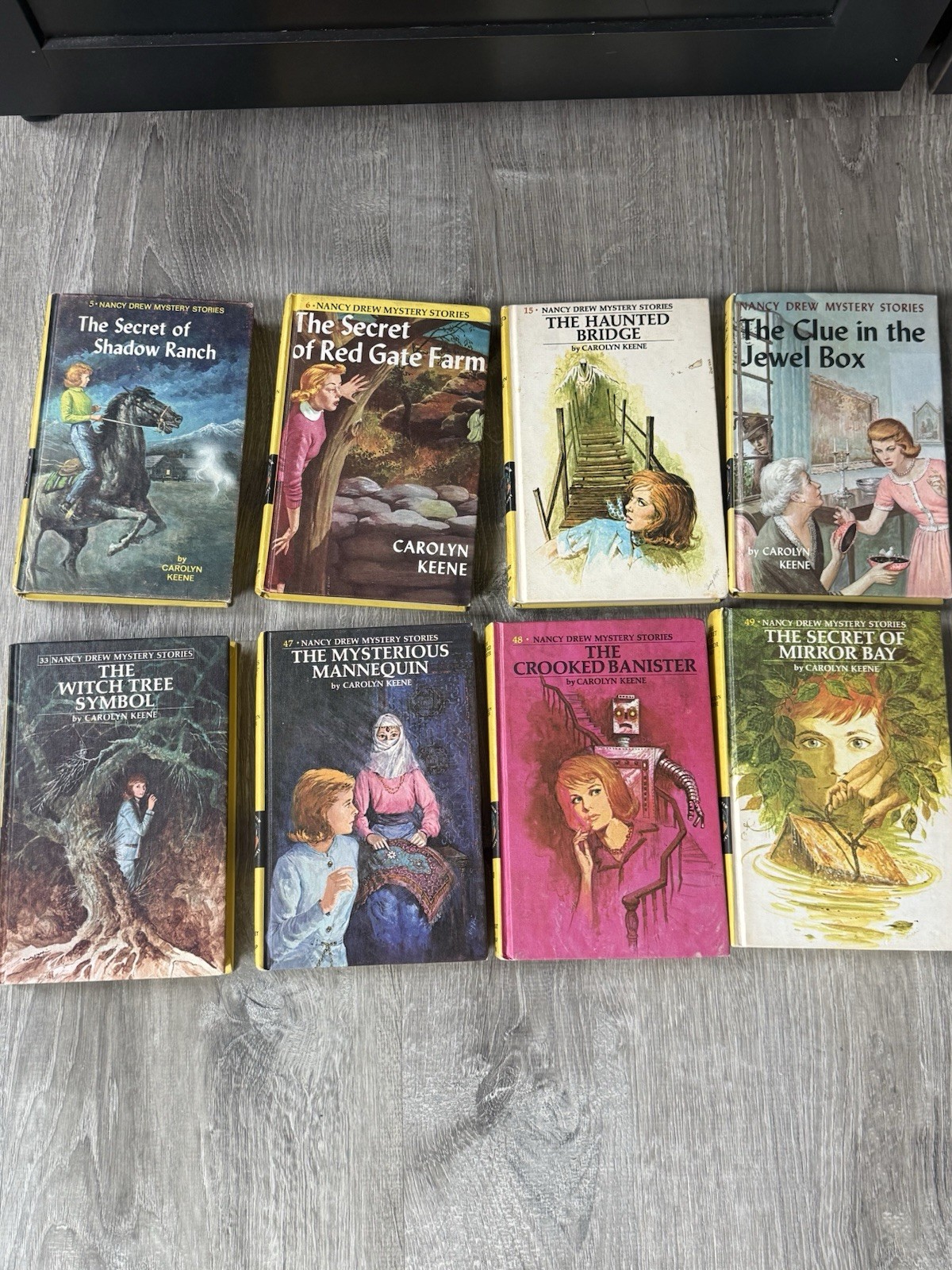 Lot of 8 VTG Nancy Drew Mystery Hardcover Yellow Matte 60’s 70’s Good Condition