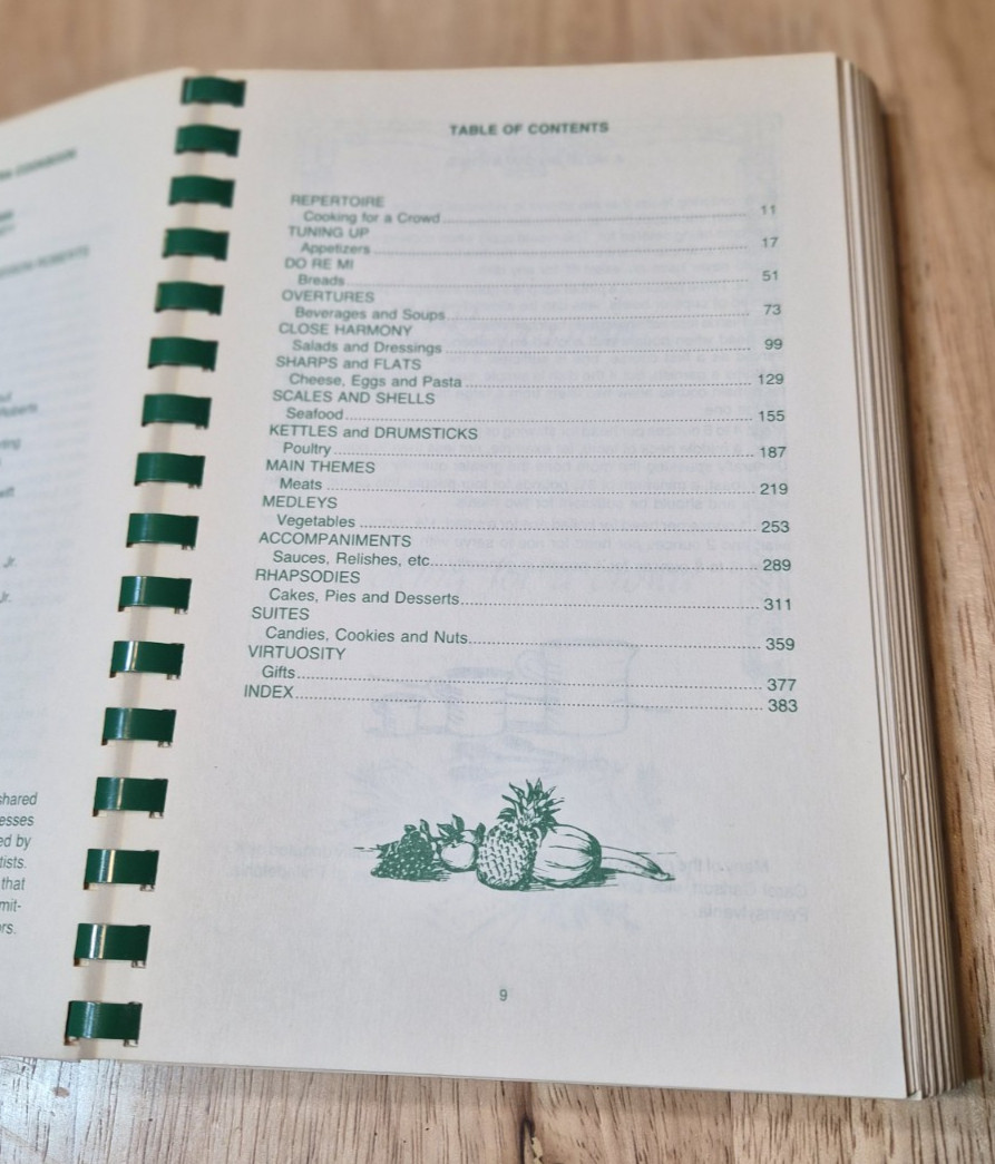 Vintage 1980 « THE PHILADELPHIA ORCHESTRA COOKBOOK » by Phila. Committee 398 pages