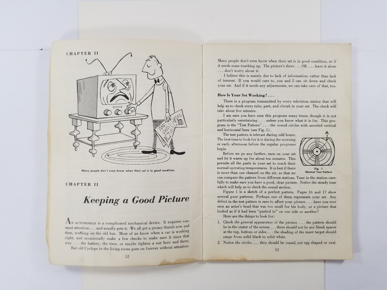 1950&rsquo;S GENERAL TELEVISION MANUAL (MISSING COVER)