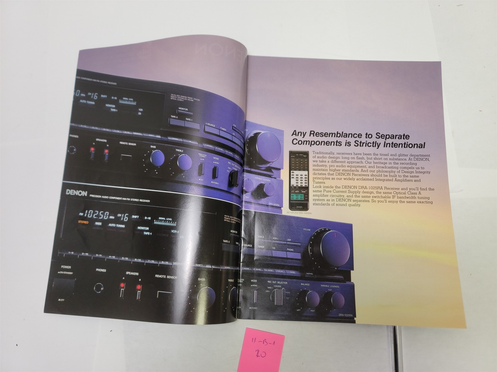1990&rsquo;s Denon DRA-1025RA/825RA, DRA-625RA/435R DRA-335R Stereo Receivers Brochure