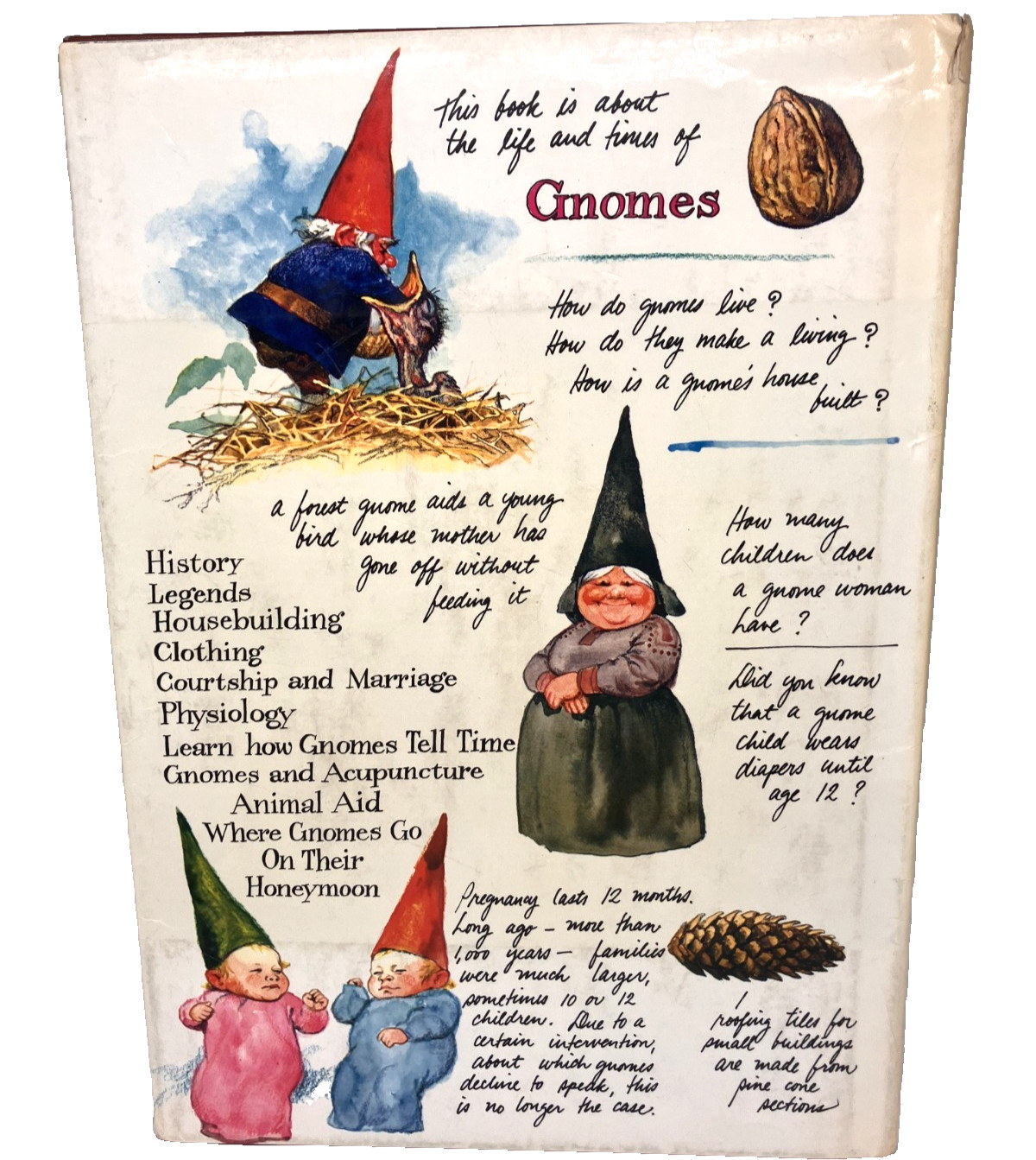 Gnomes Book Wil Huygen Rien Poortvliet Illustrated Hardcover signed