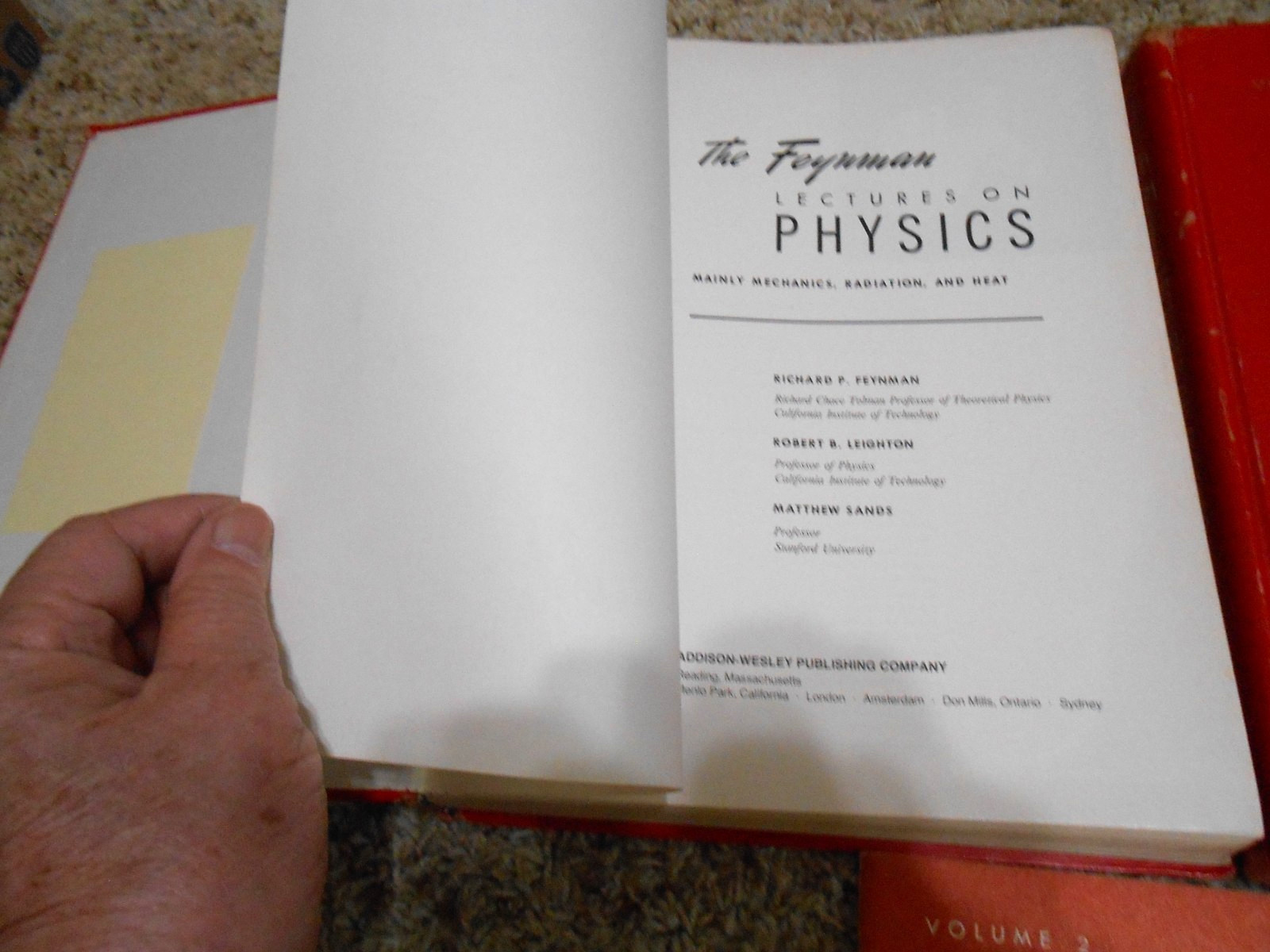 Feynman LECTURES ON PHYSICS Vol 1 2 3 + Vol 2 3 Exercises 1965 – 3HC 2TPB GC