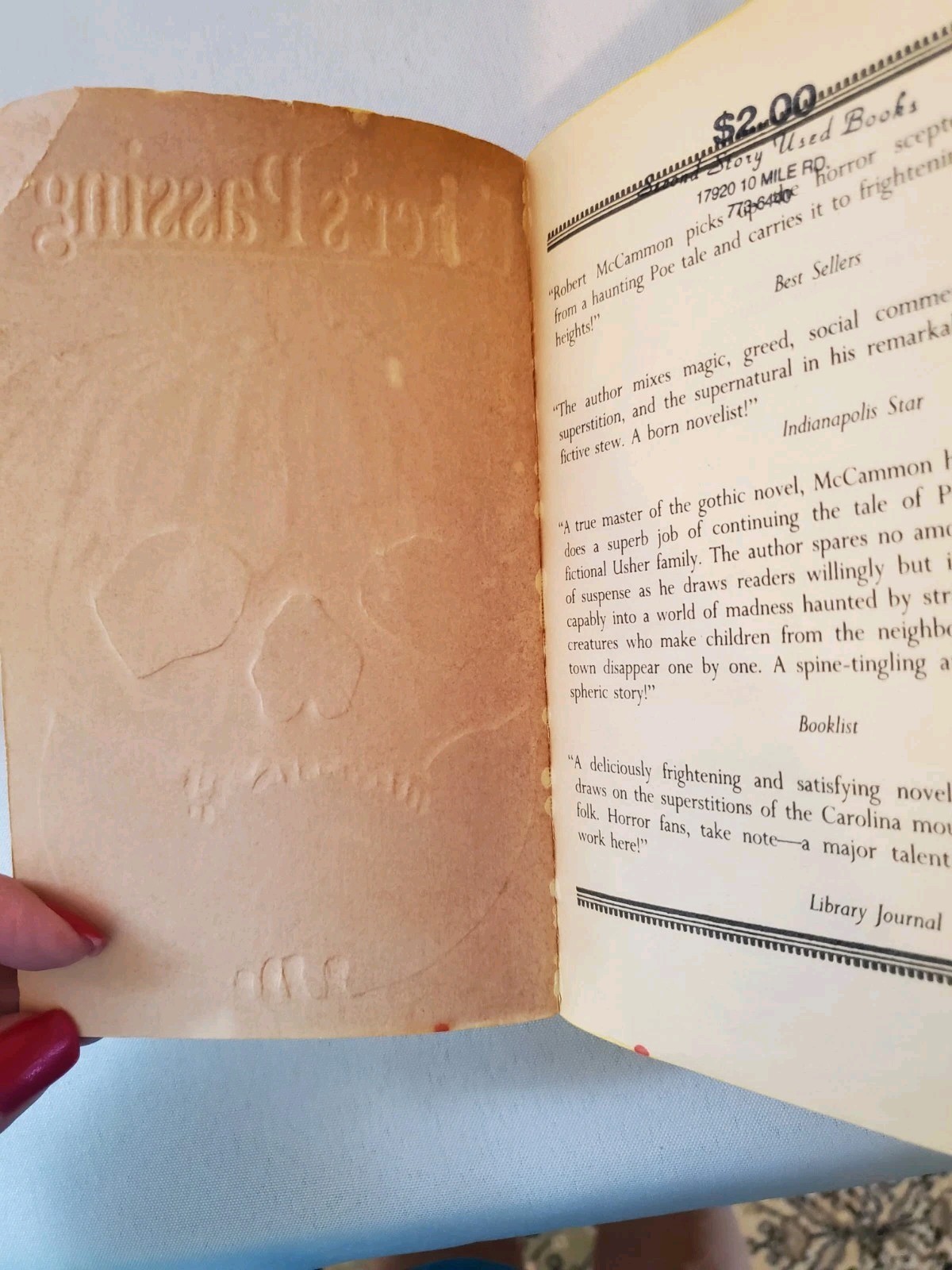 Usher&rsquo;s Passing Robert R. McCammon 1st Ballentine Printing Vintage Paperback