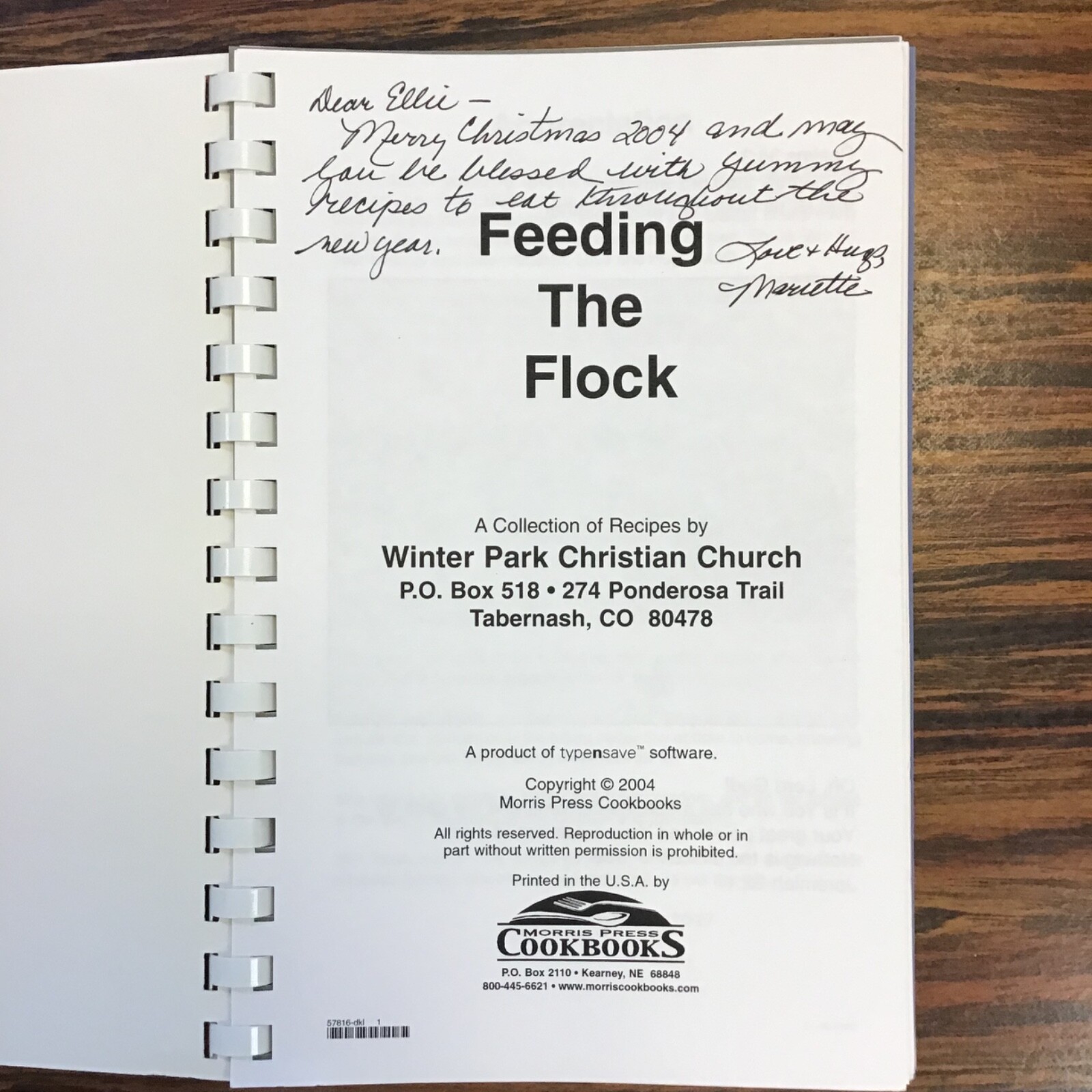 Tabernash Colorado Winter Park Christian Church 2004 Cookbook. SEE INDEX PHOTOS