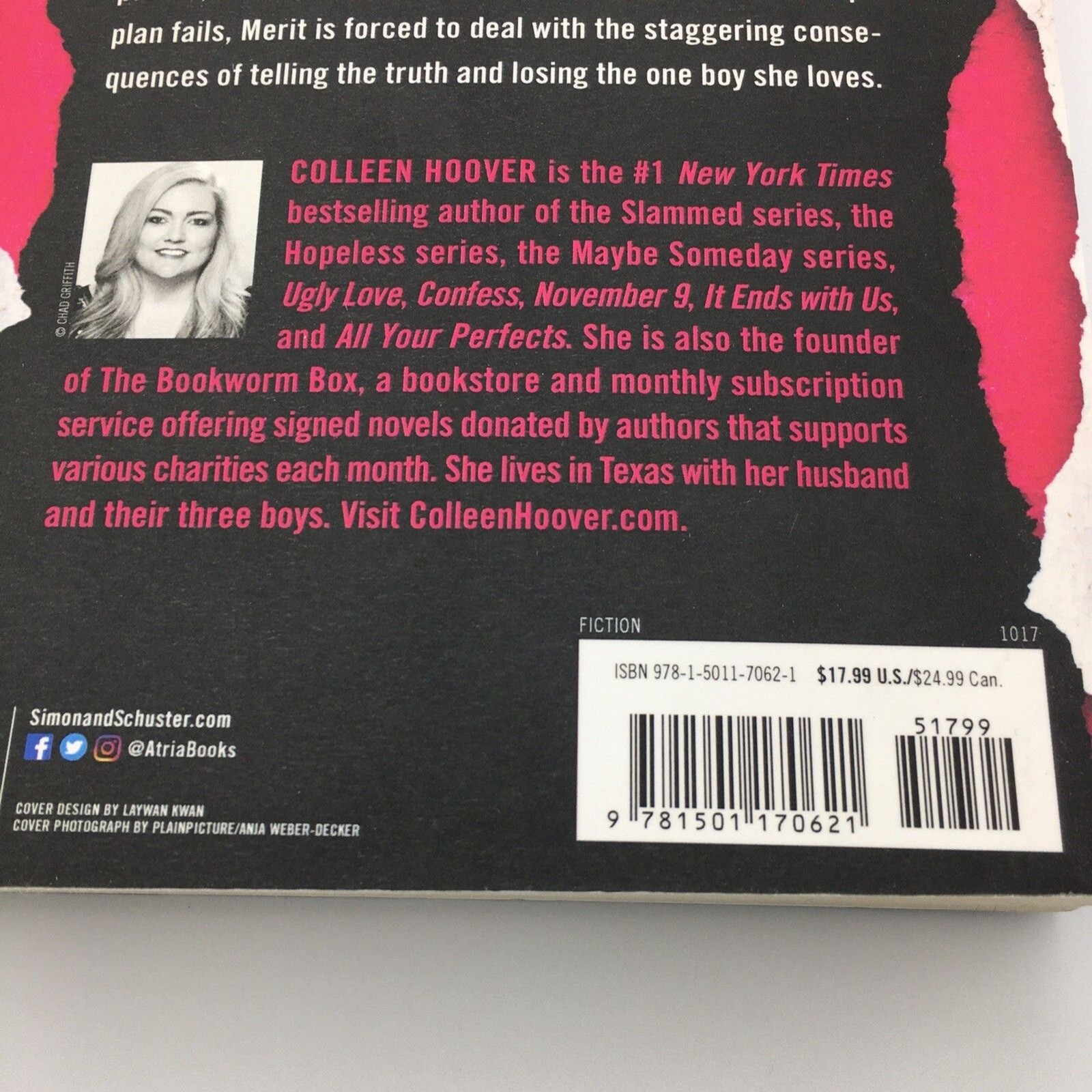Without Merit : A Novel by Colleen Hoover (2017, Trade Paperback) Very Good