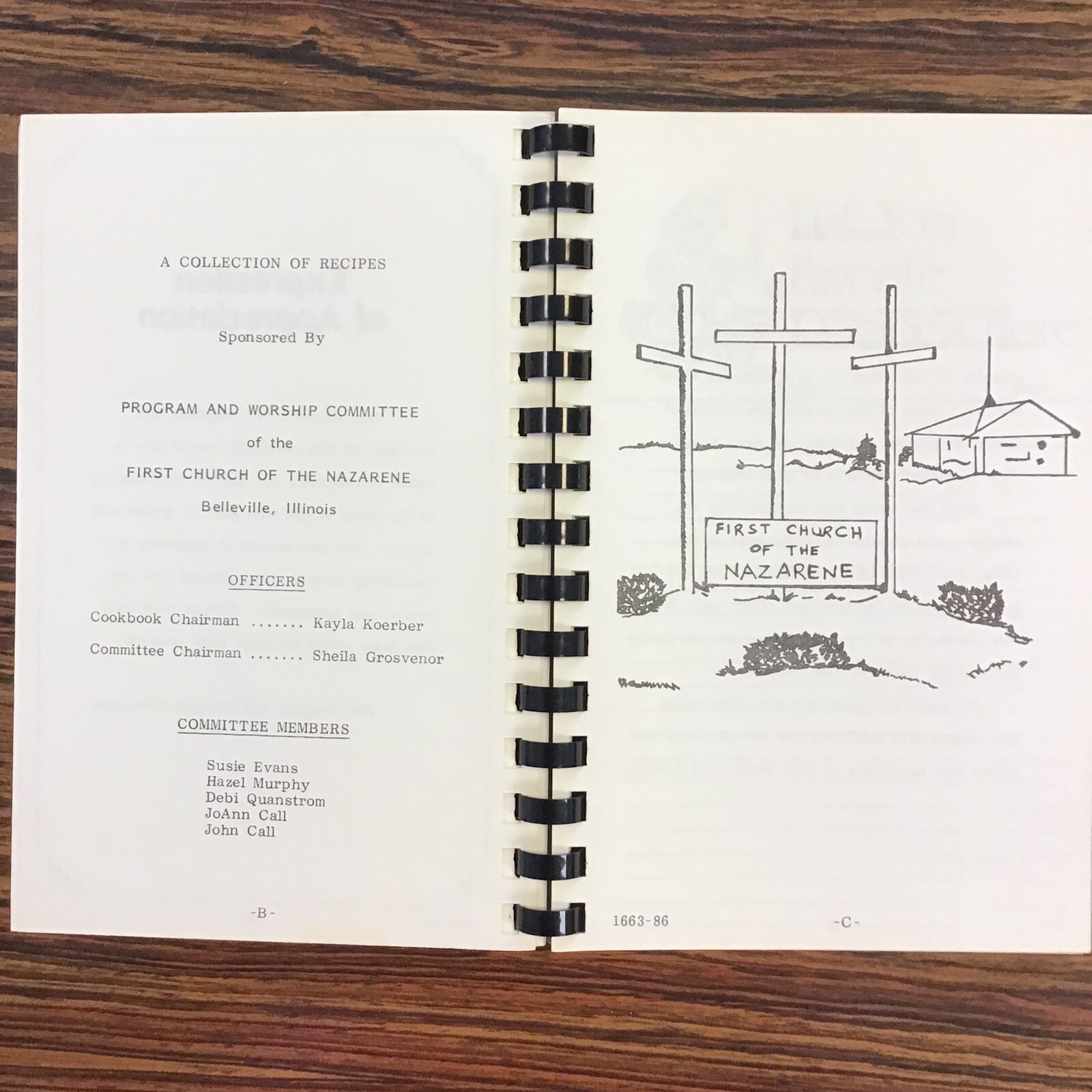 Belleville Illinois 1st Church of Nazarene Vtg 1986 Cookbook SEE INDEX PHOTOS