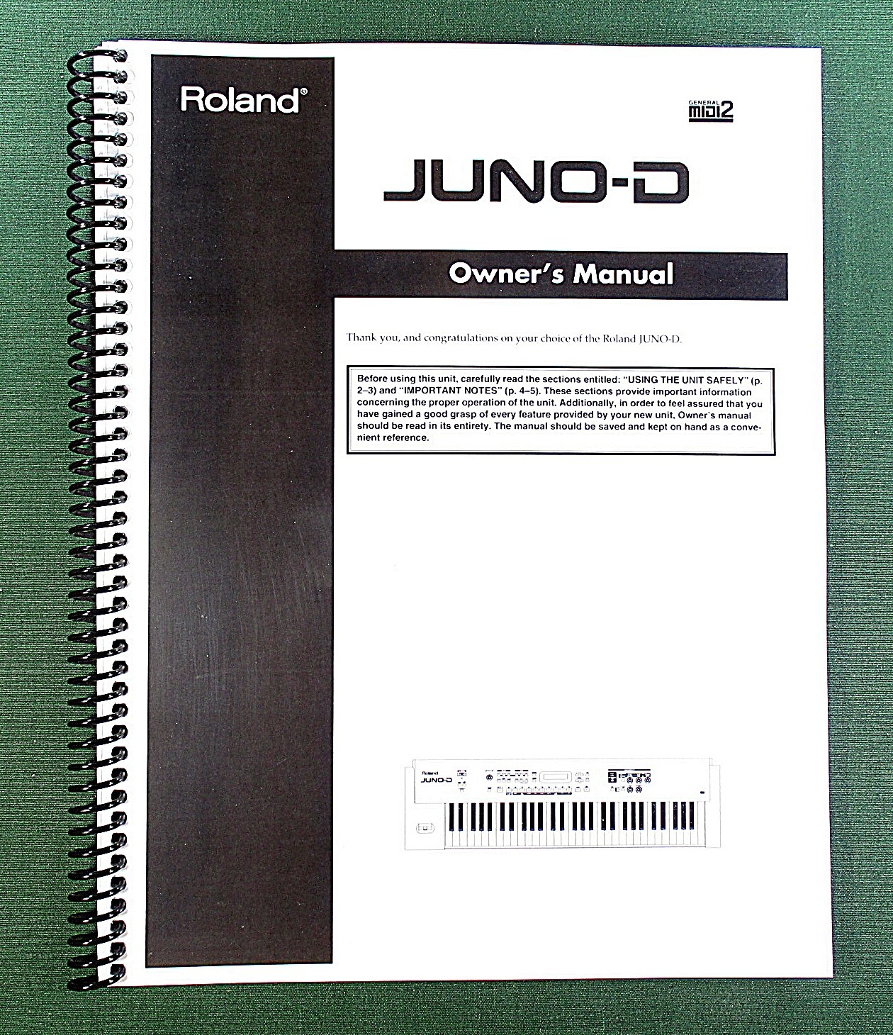 Roland Juno-D Owner&rsquo;s Instruction Manual: 132 Pages & Protective Covers!