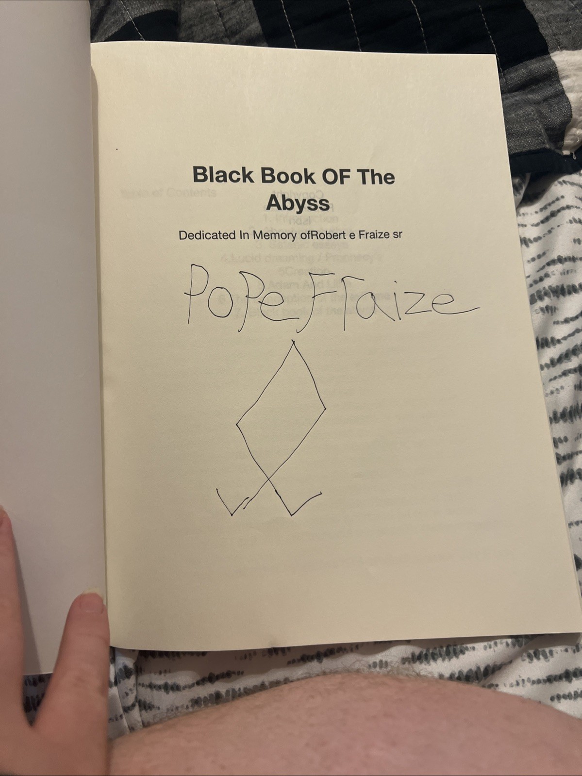Satans Bible By Robert Fraize With Black Book Of The Abyss Test Pressing.Signed!