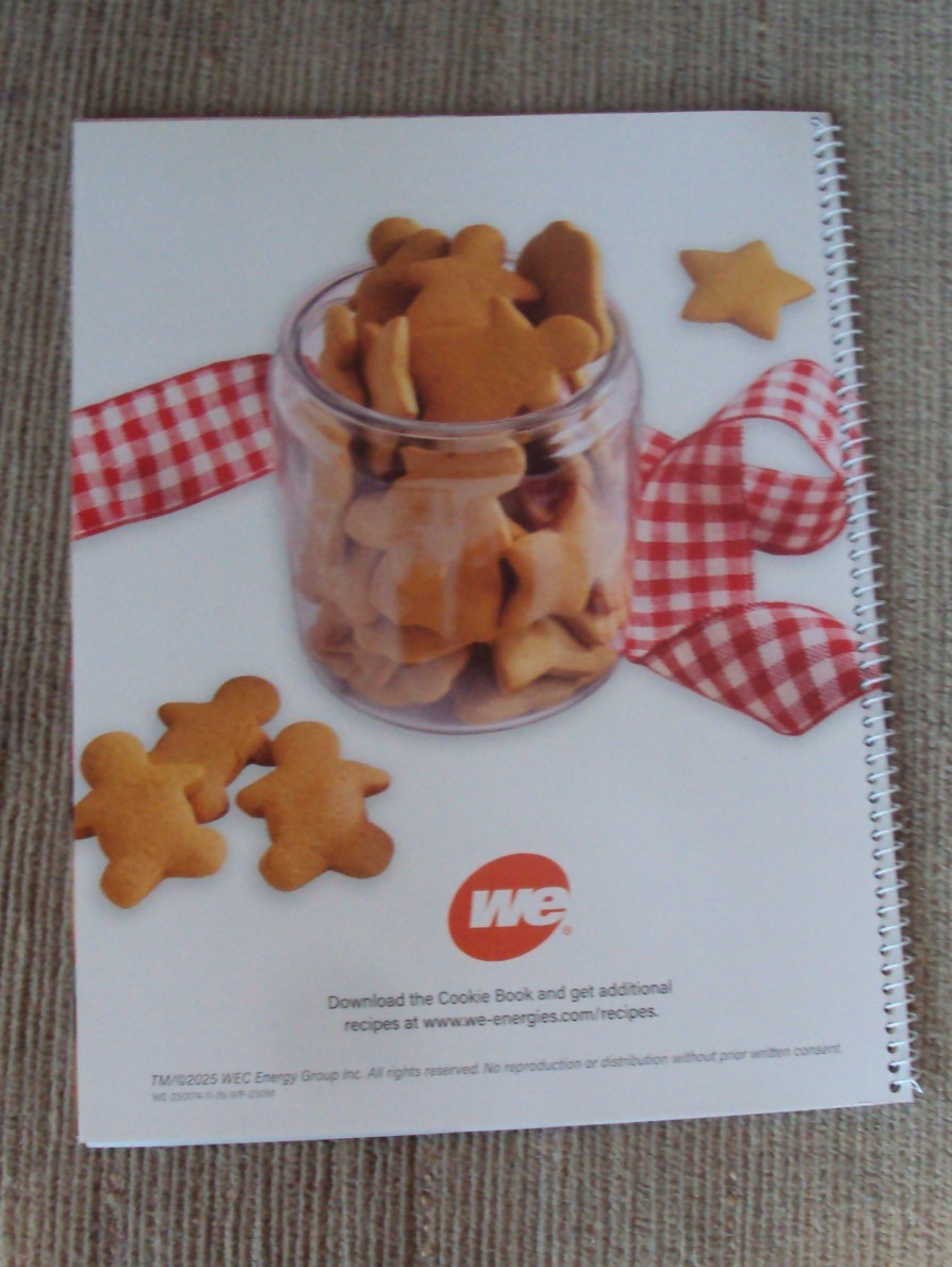 WE Energies Cookie Book 2025 Wisconsin Christmas