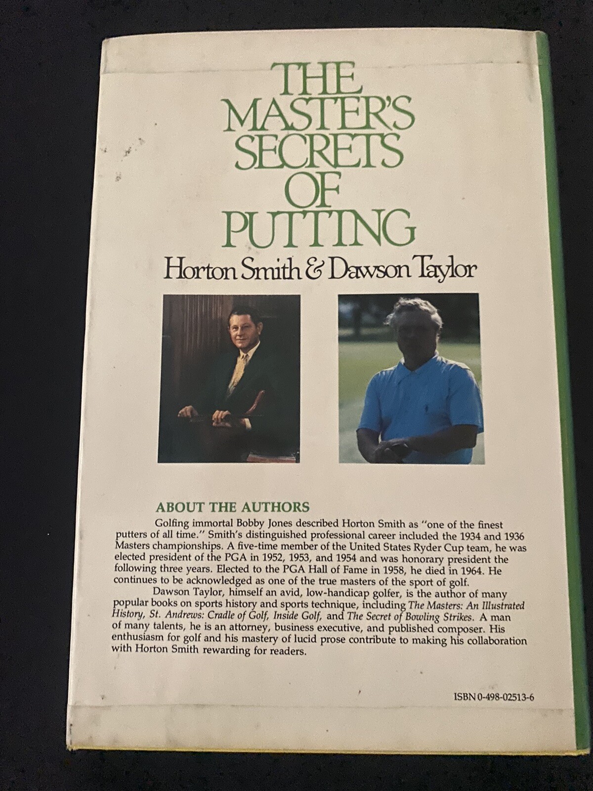 Rare Golf Book: The Master&rsquo;s Secrets of Putting by Horton Smith & Dawson Taylor