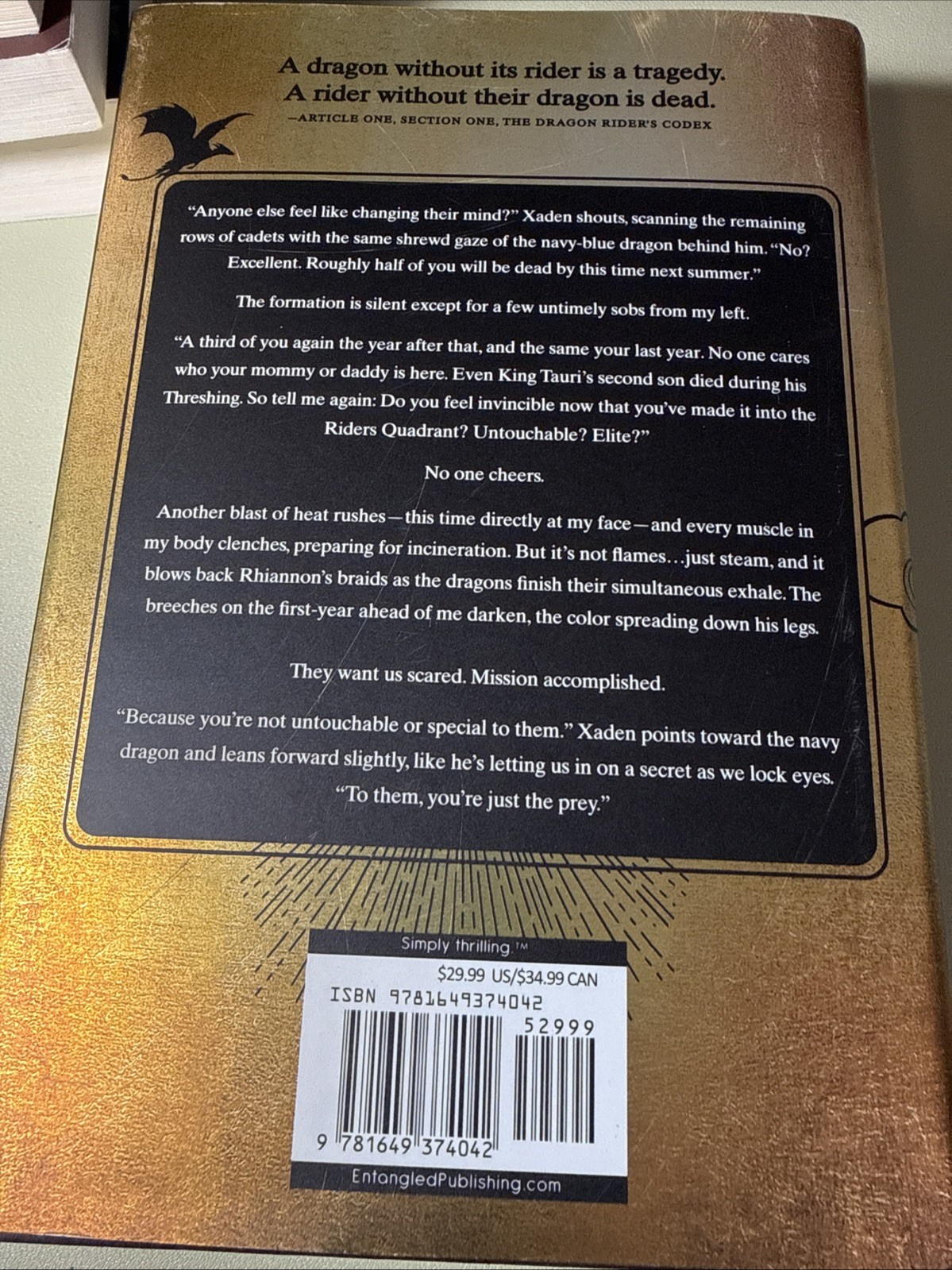 Fourth Wing by Rebecca Yarros, First Edition Good