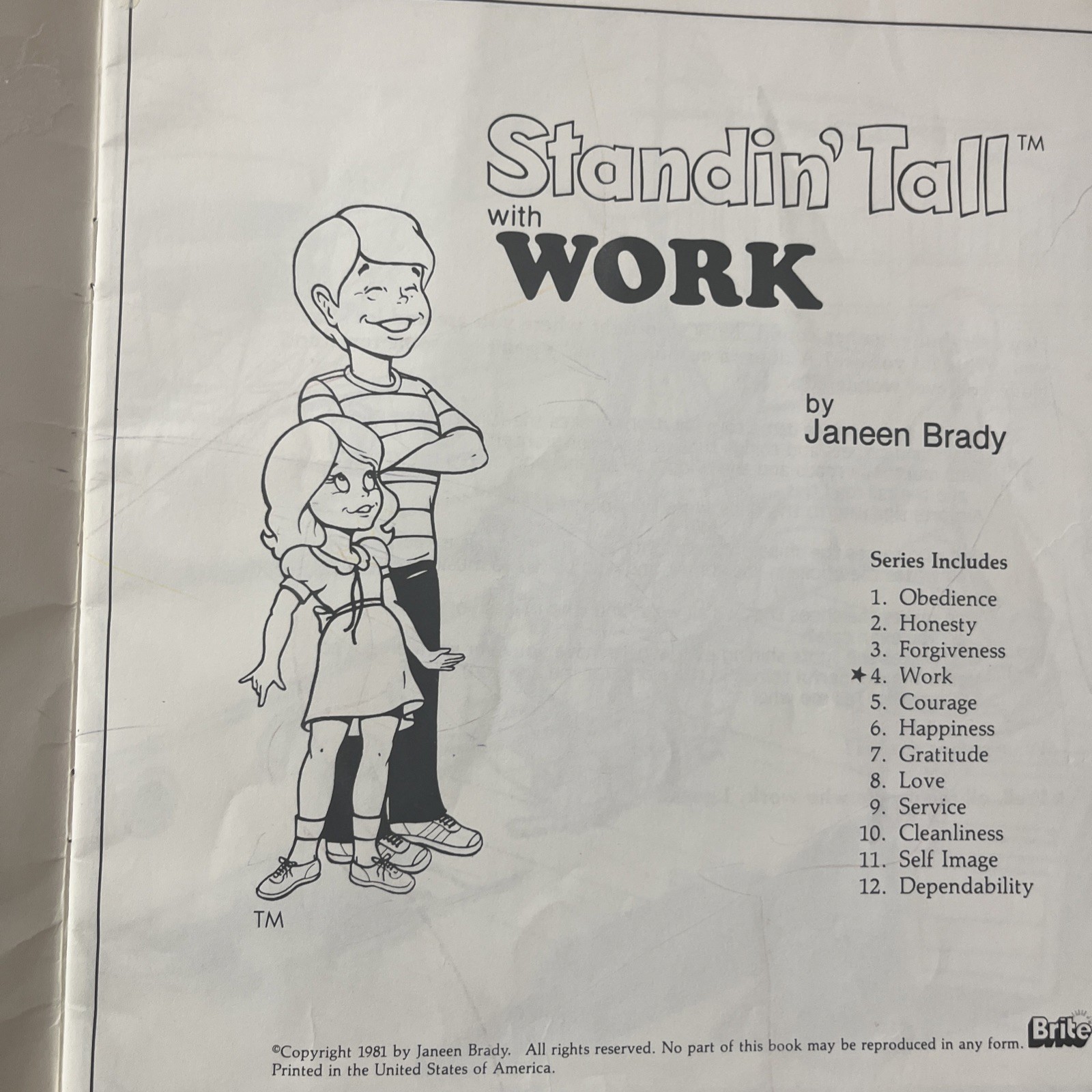 Lot Of 12 STANDIN&rsquo; TALL Book Set By Janeen Brady #1-12 Honesty, Courage, Love…